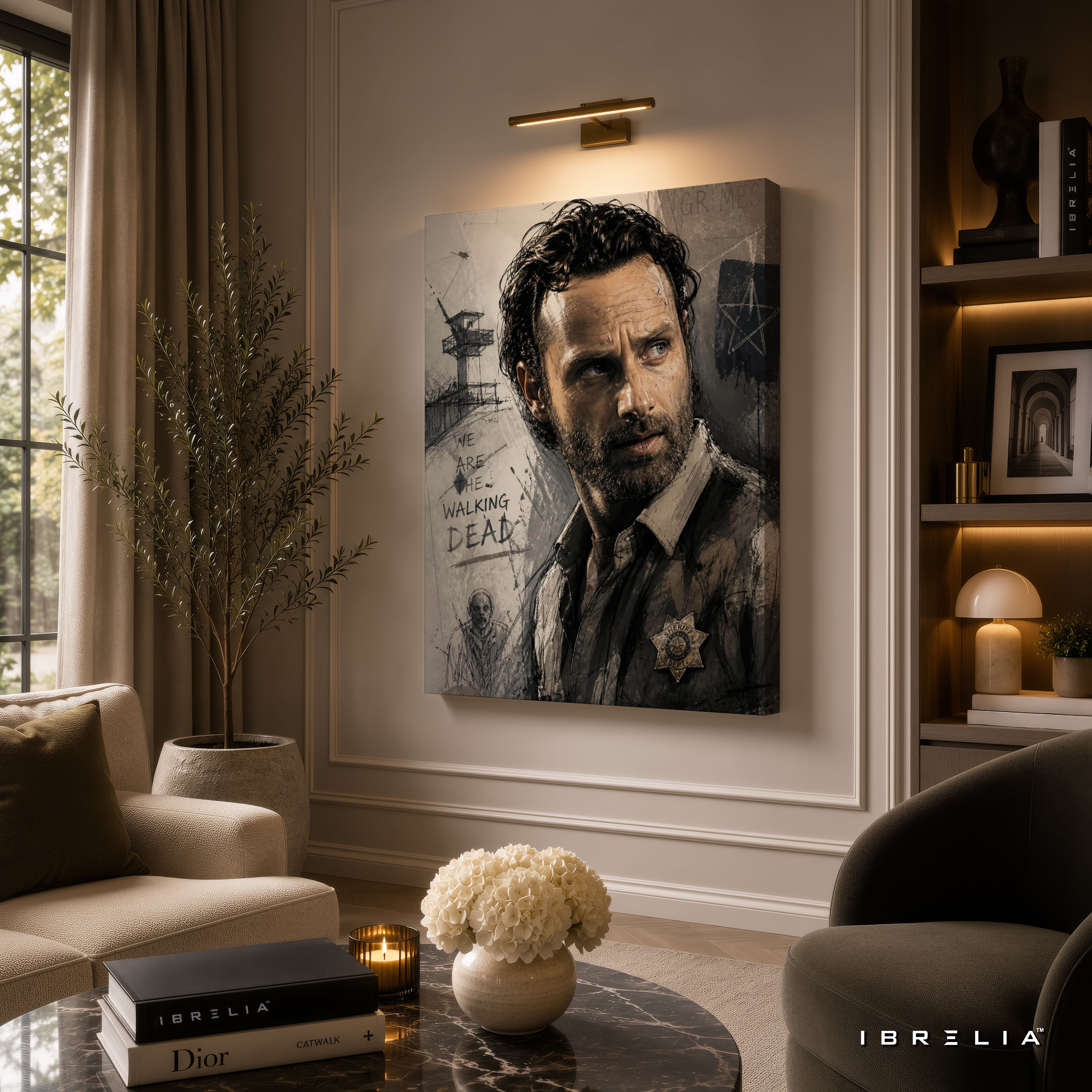 Rick Grimes Premium Wall Art – The Walking Dead 4K Wrapped MDF Frame | IBRELIA™
