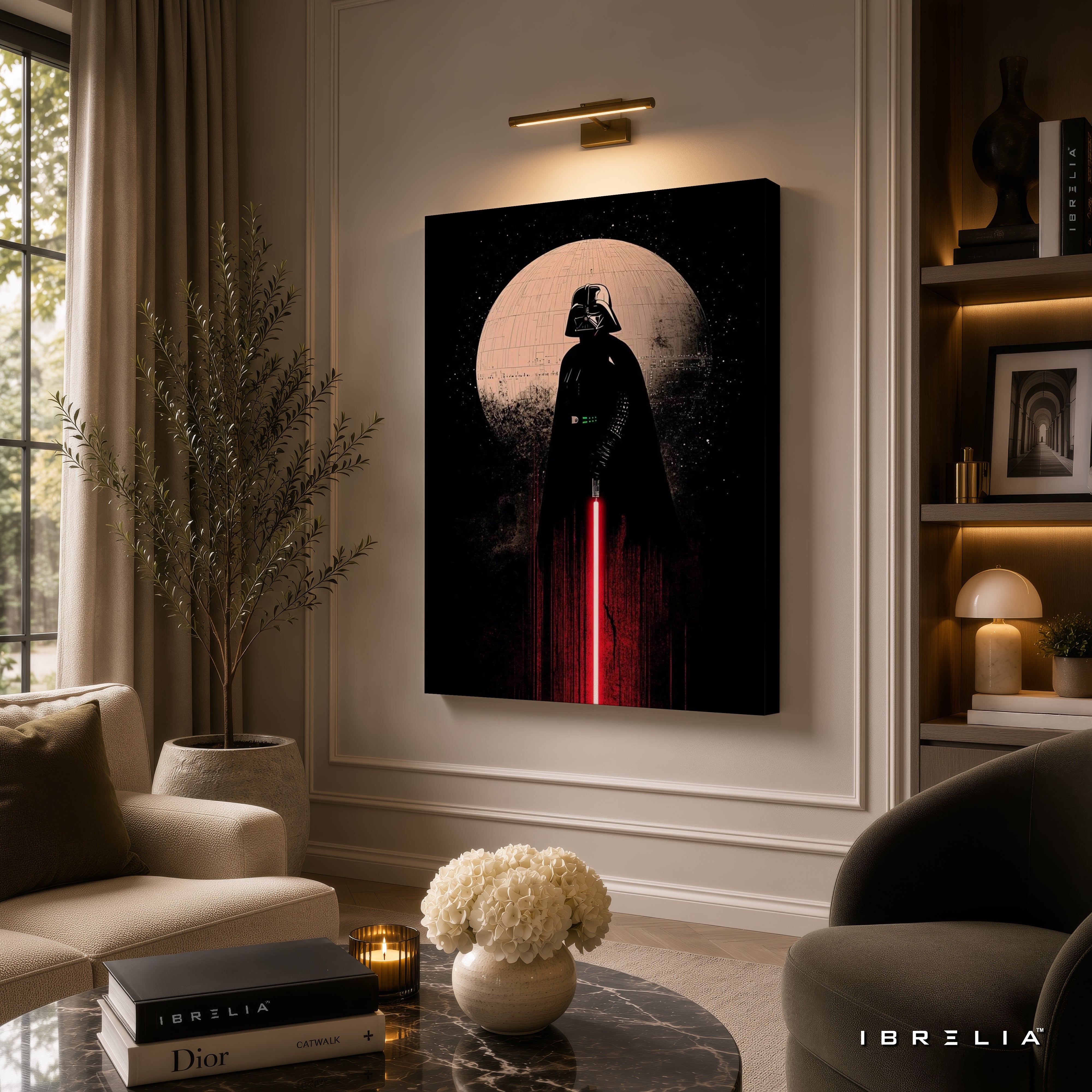 Darth Vader Premium Canvas Wall Art – Star Wars Dark Side Poster | Death Star Movie Decor | IBRELIA™