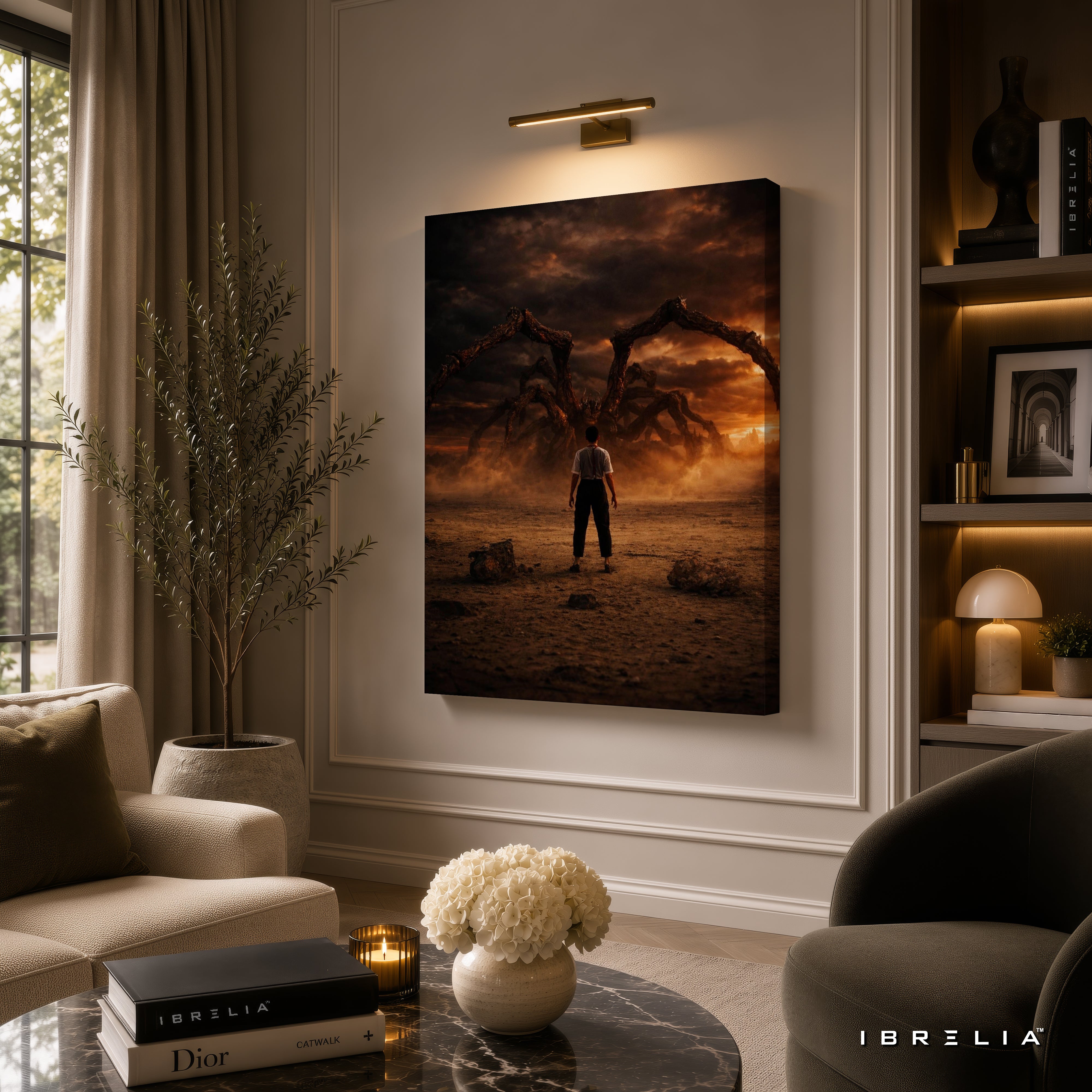 Stranger Things Mind Flayer Premium Canvas Wall Art – Netflix Upside Down Monster Artwork | Sci-Fi Horror Canvas Decor | IBRELIA™