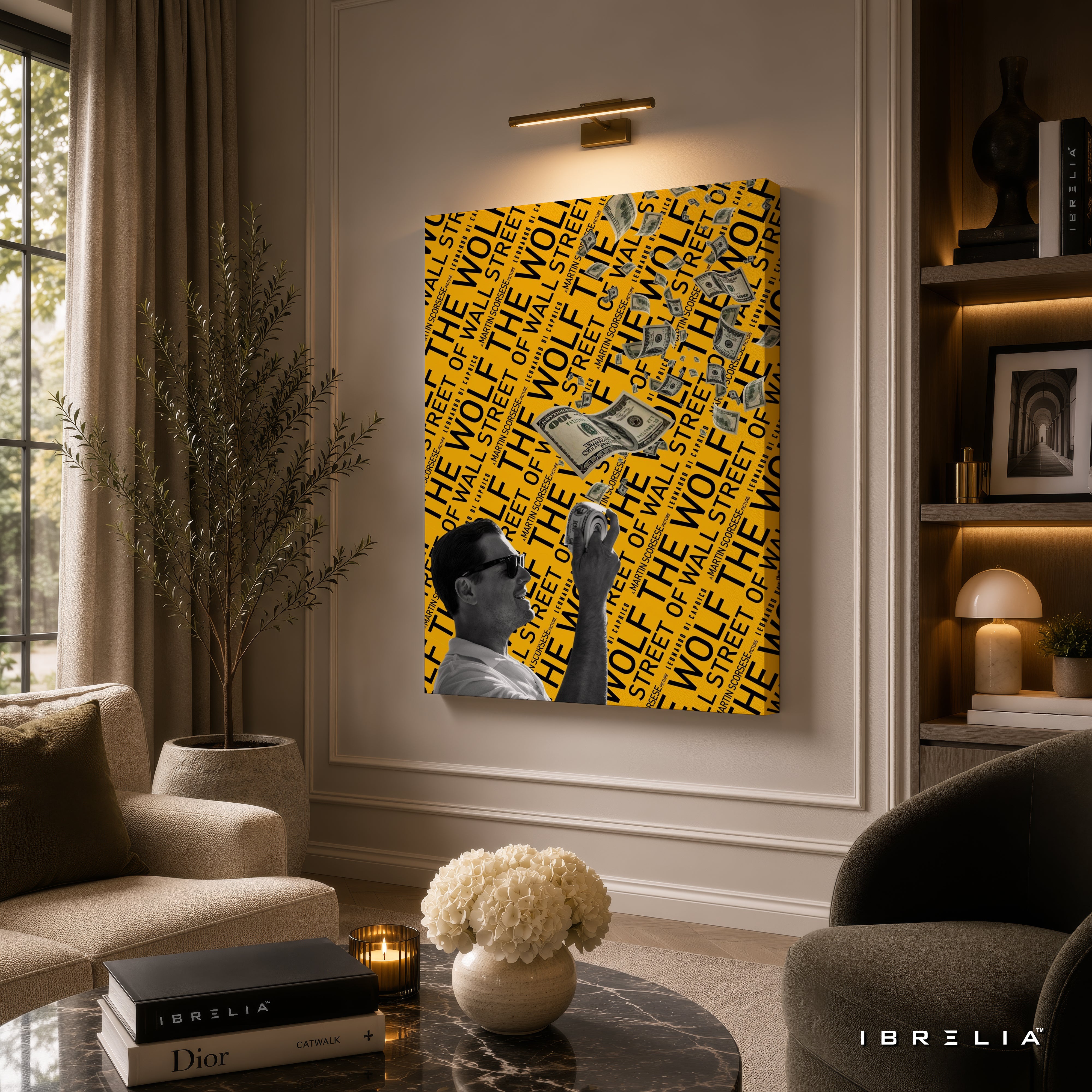 The Wolf of Wall Street Money Rain Canvas Wall Art – Premium Movie Inspired Wrapped Wall Decor | IBRELIA™