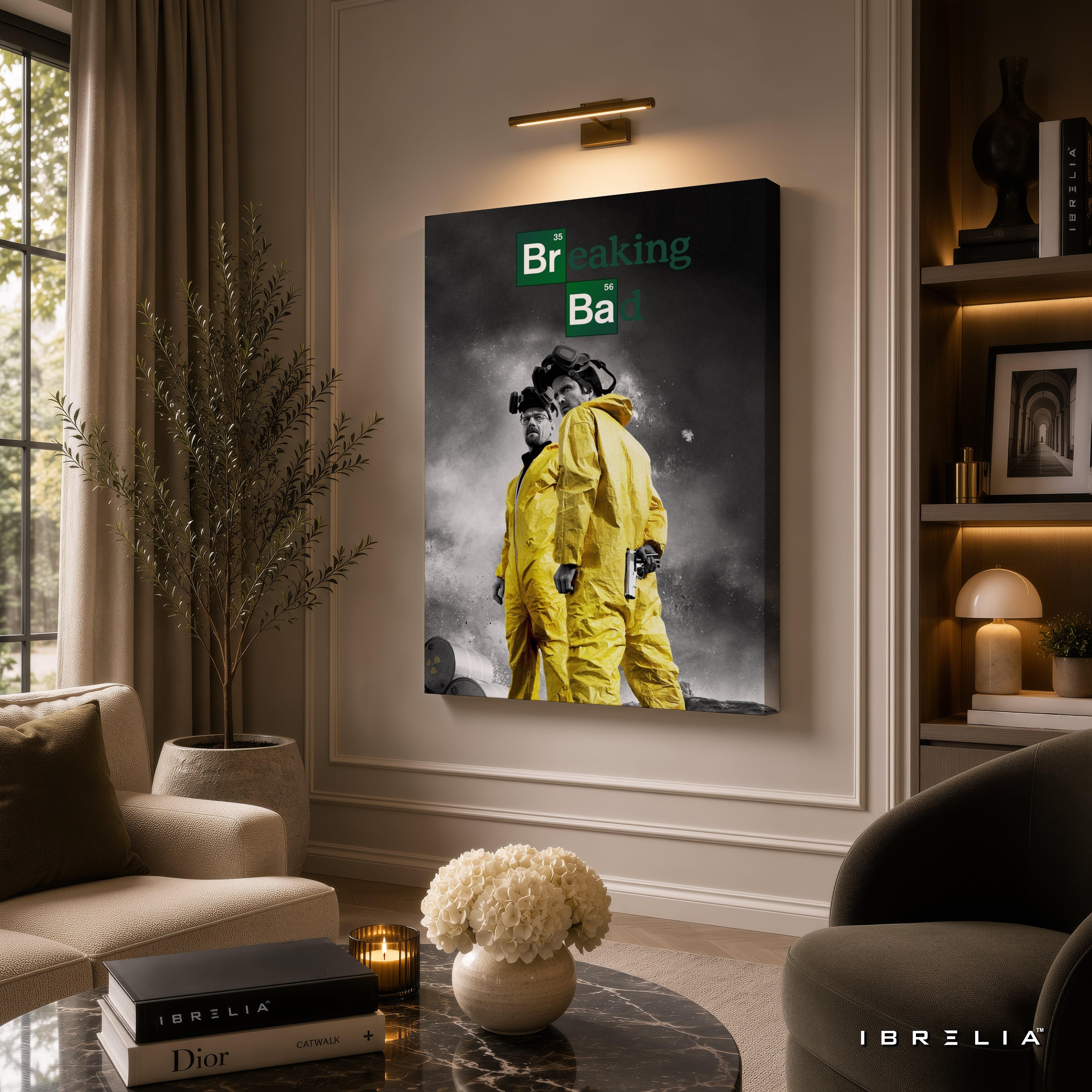 Breaking Bad Walter White & Jesse Pinkman Canvas Wall Art – Breaking Bad TV Series Canvas Print | Heisenberg Pop Culture Wall Decor | IBRELIA™