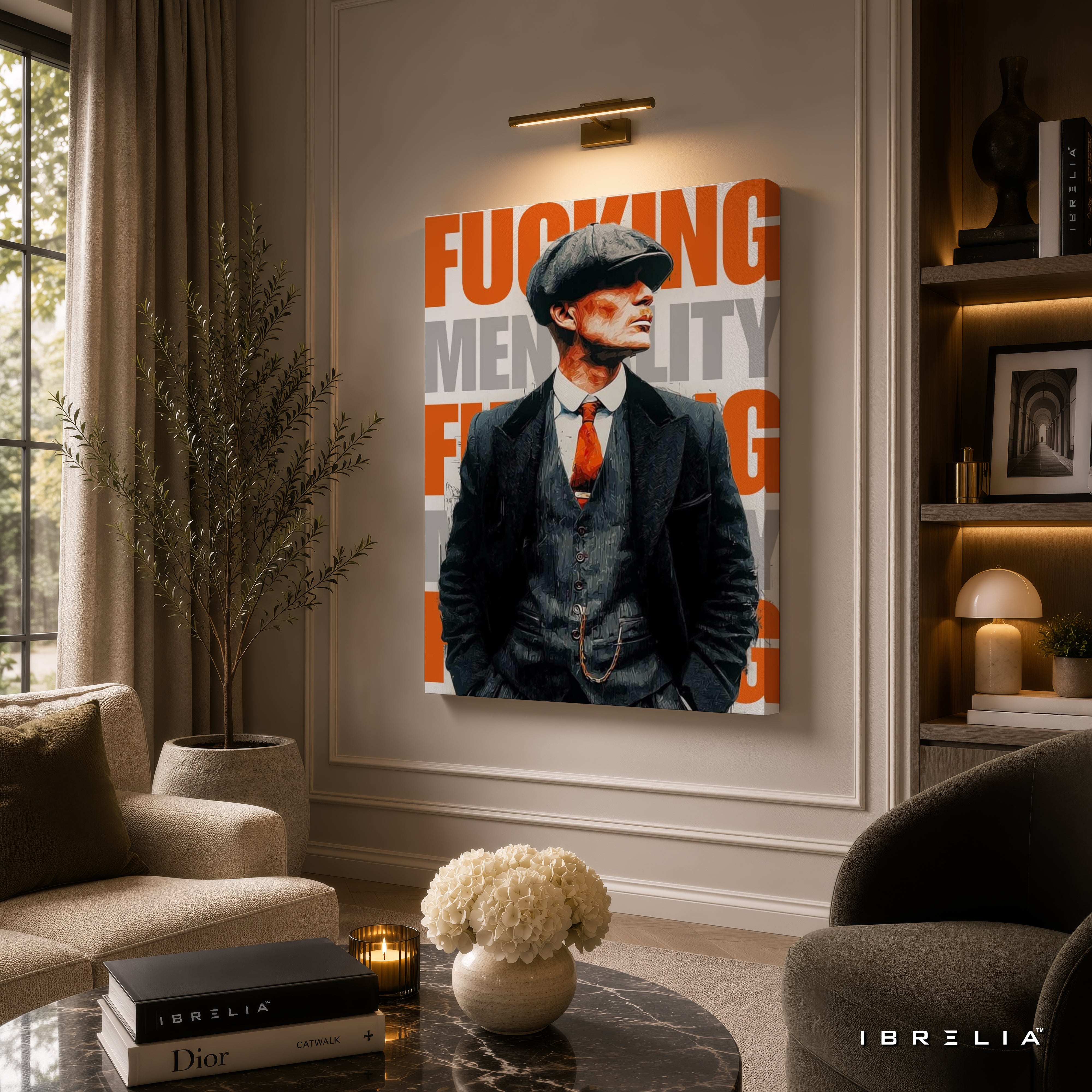 Thomas Shelby "Fucking Mentality" Premium Wall Art – Peaky Blinders 4K Wrapped MDF Frame | IBRELIA™