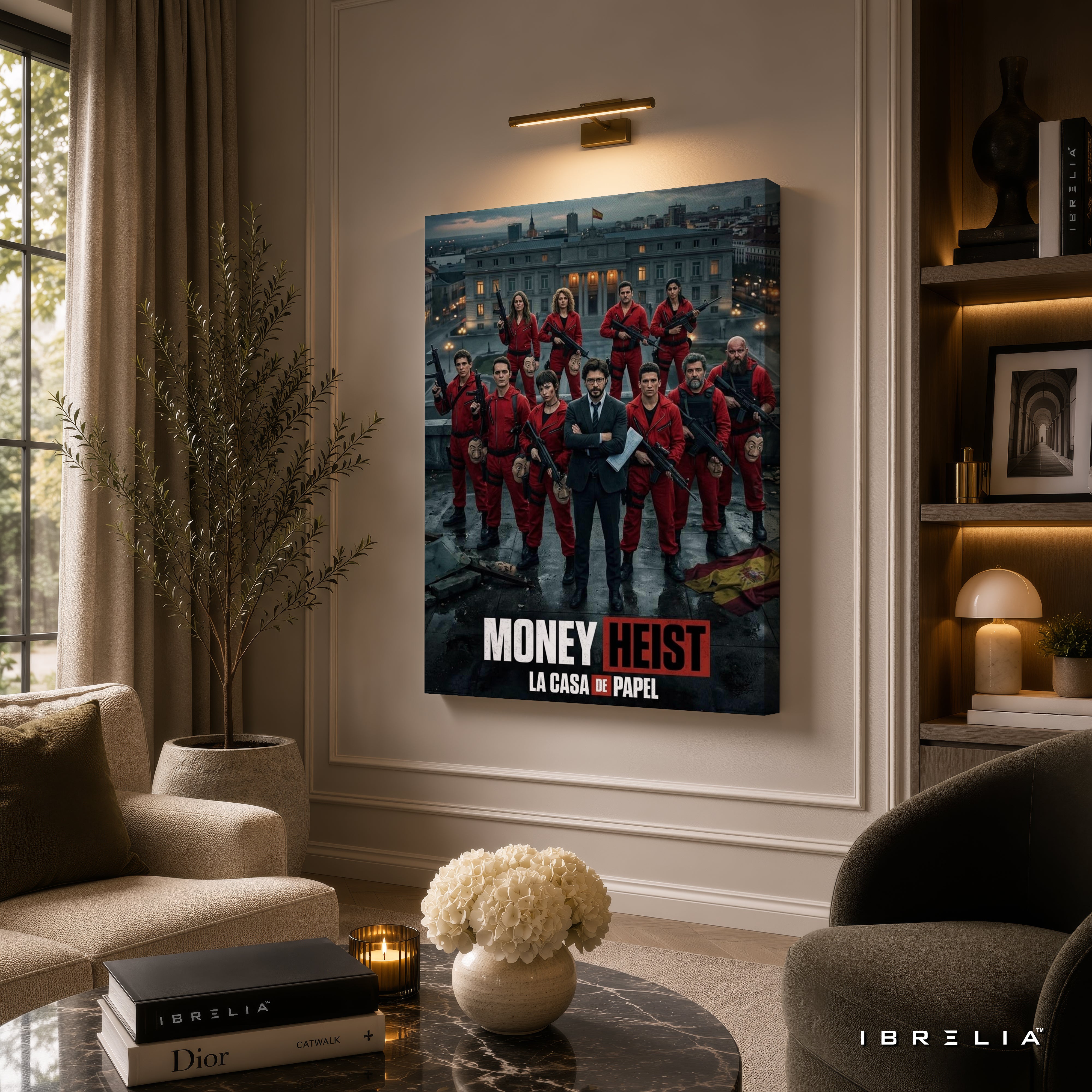 Money Heist (La Casa de Papel) Team Premium Wall Art – Netflix 4K Wrapped MDF Frame | IBRELIA™