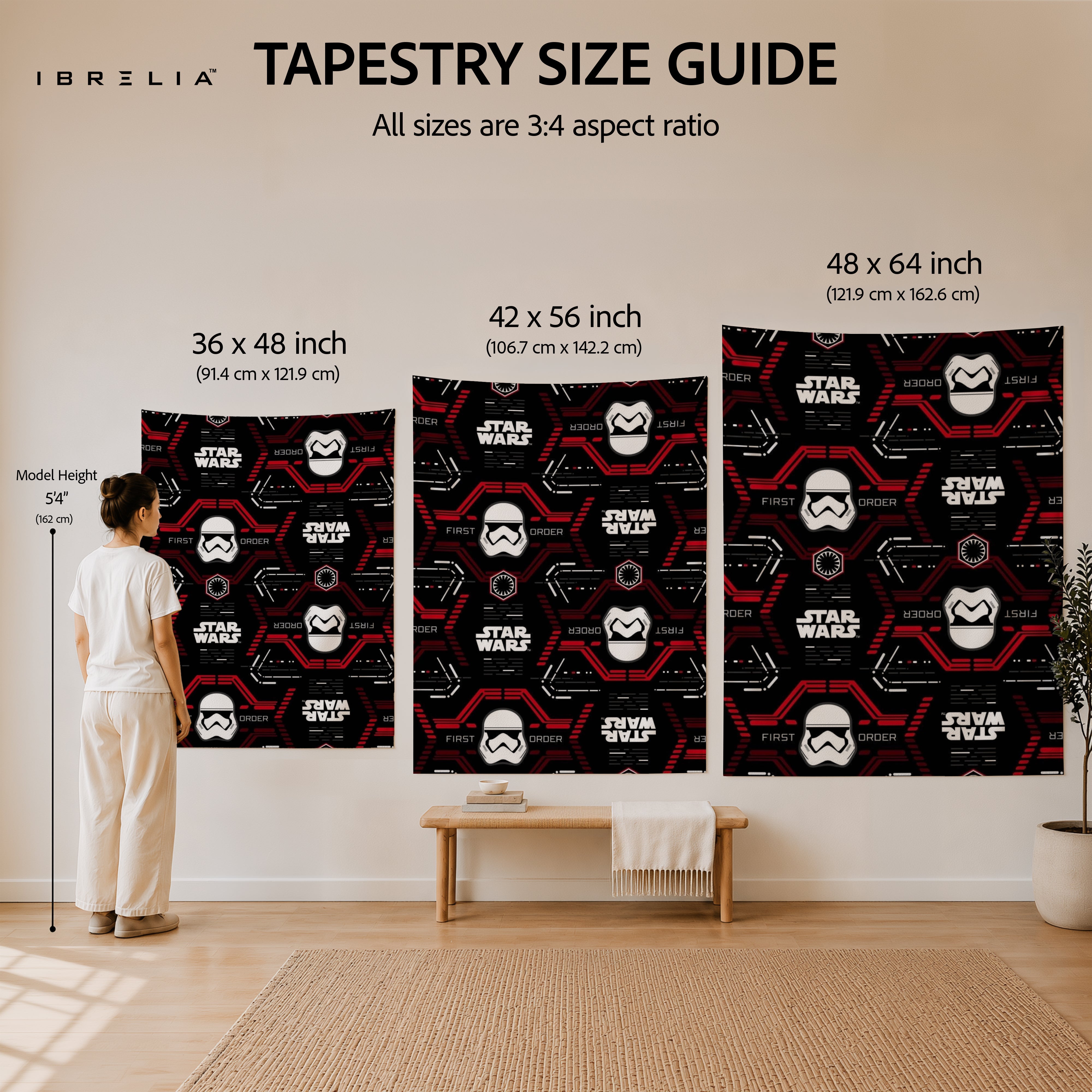 Star Wars First Order Pattern Wall Tapestry – Stormtrooper Helmet Sci-Fi Wall Hanging