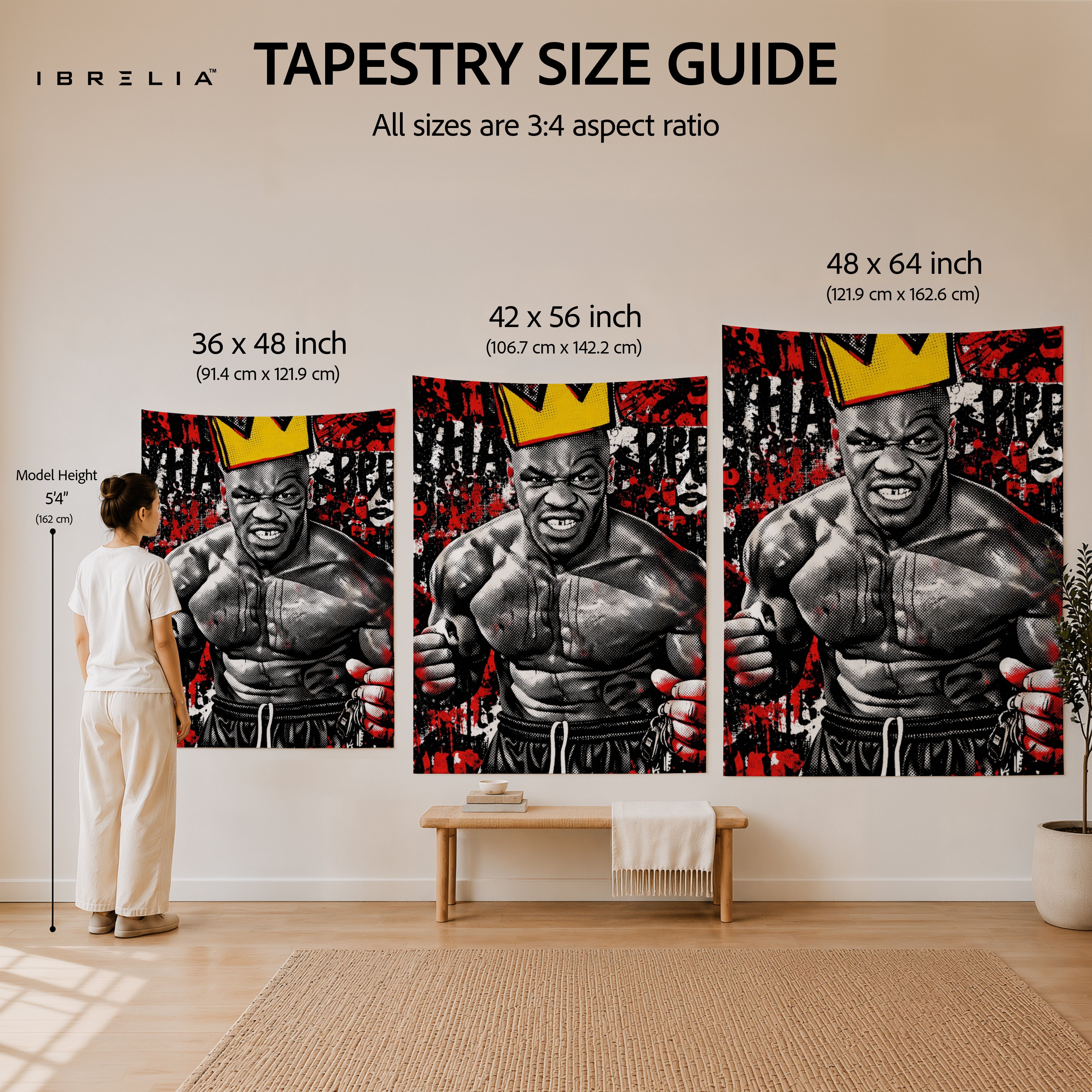 Mike Tyson Urban Graffiti Wall Tapestry | Premium Heavyweight Jute Fabric Wall Hanging