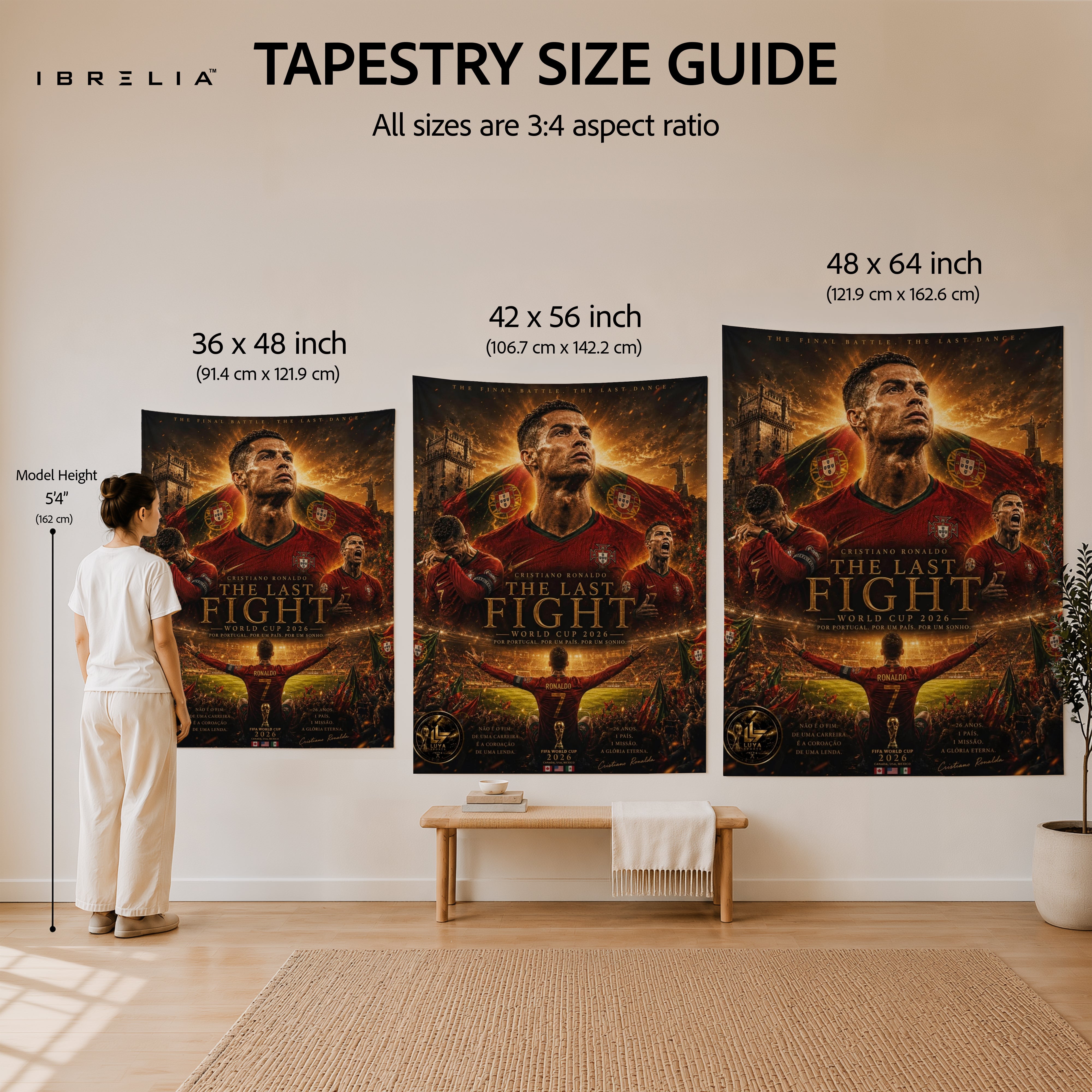 Cristiano Ronaldo The Last Fight Wall Tapestry | Premium Heavyweight Jute Fabric Wall Hanging