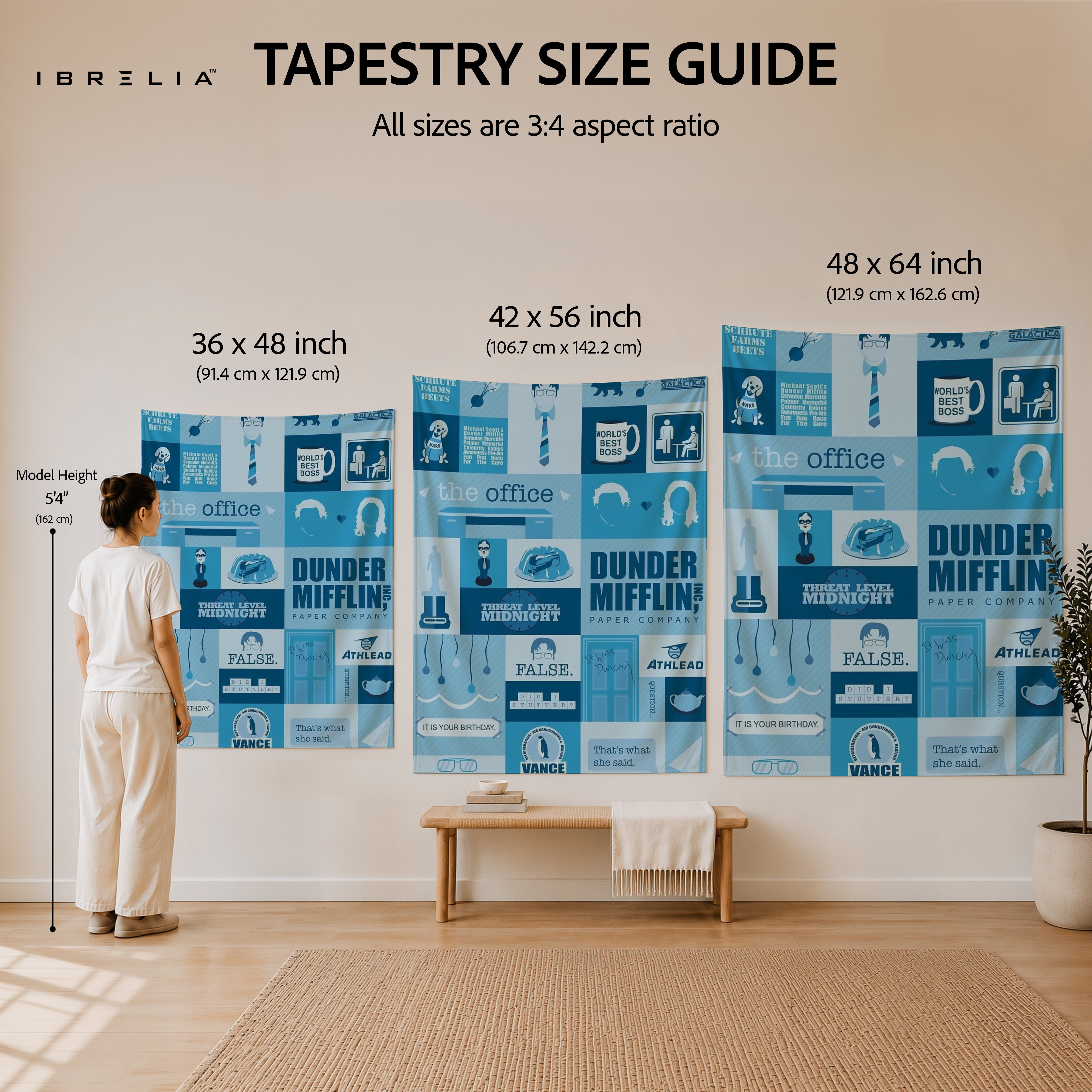 The Office Icons Collage Wall Tapestry | Premium Heavyweight Jute Fabric Wall Hanging