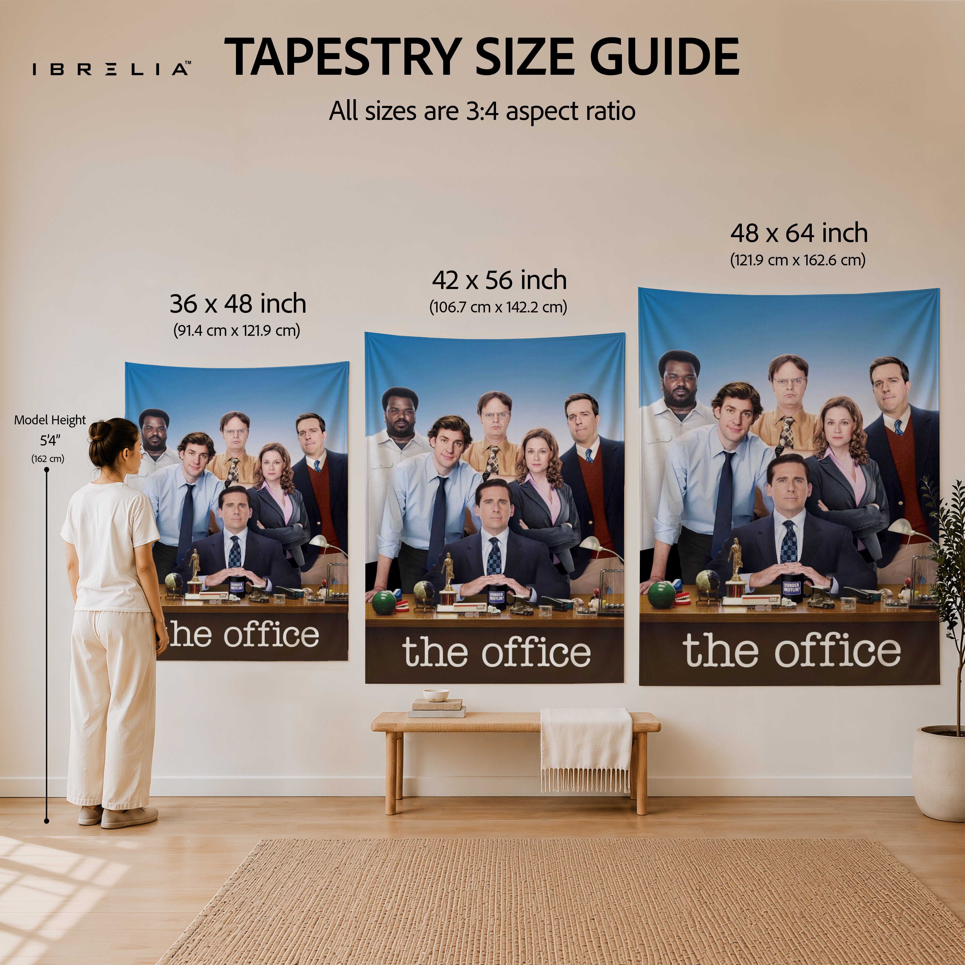 The Office Cast Group Poster Wall Tapestry | Premium Heavyweight Jute Fabric Wall Hanging