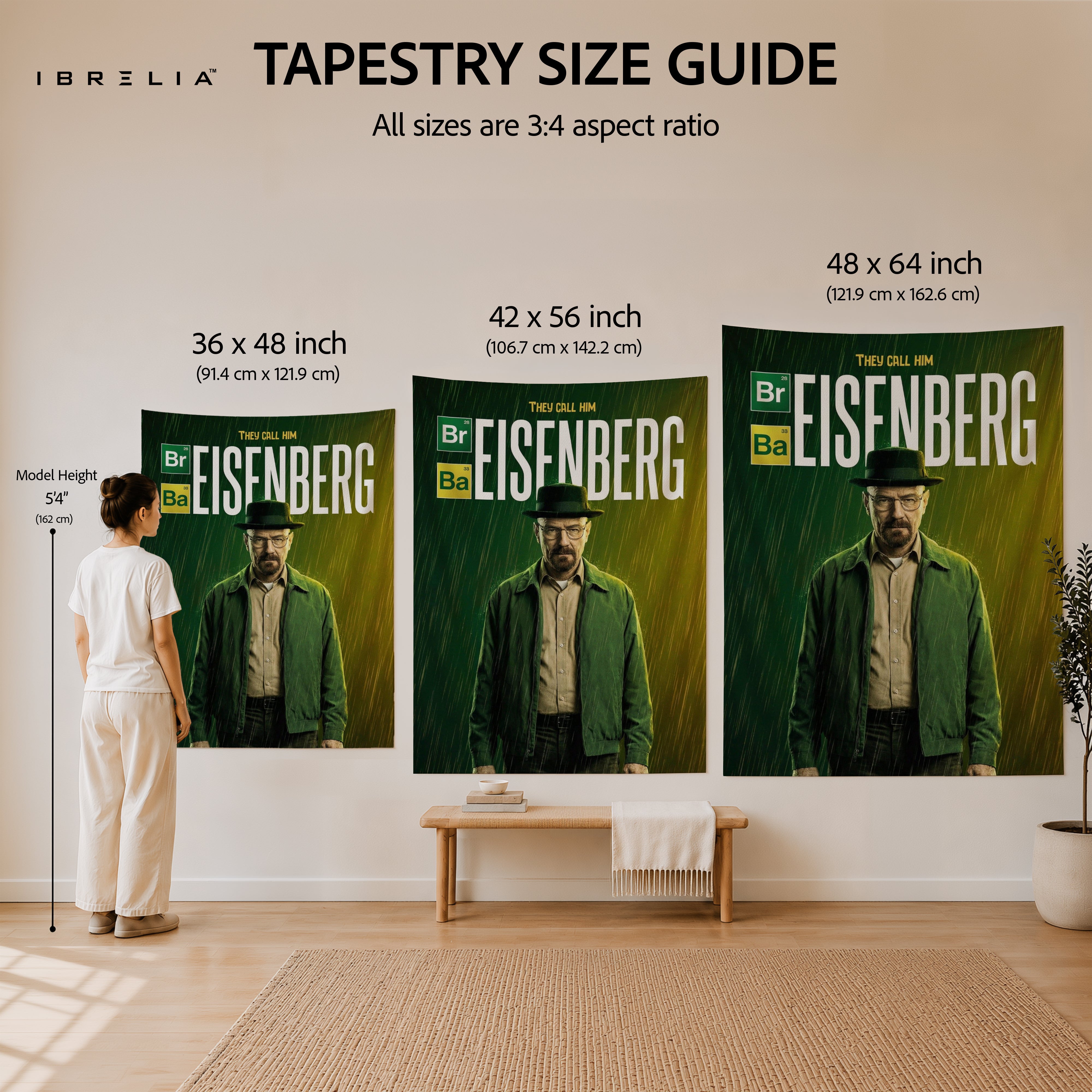 Breaking Bad Heisenberg Wall Tapestry | Premium Heavyweight Jute Fabric Wall Hanging