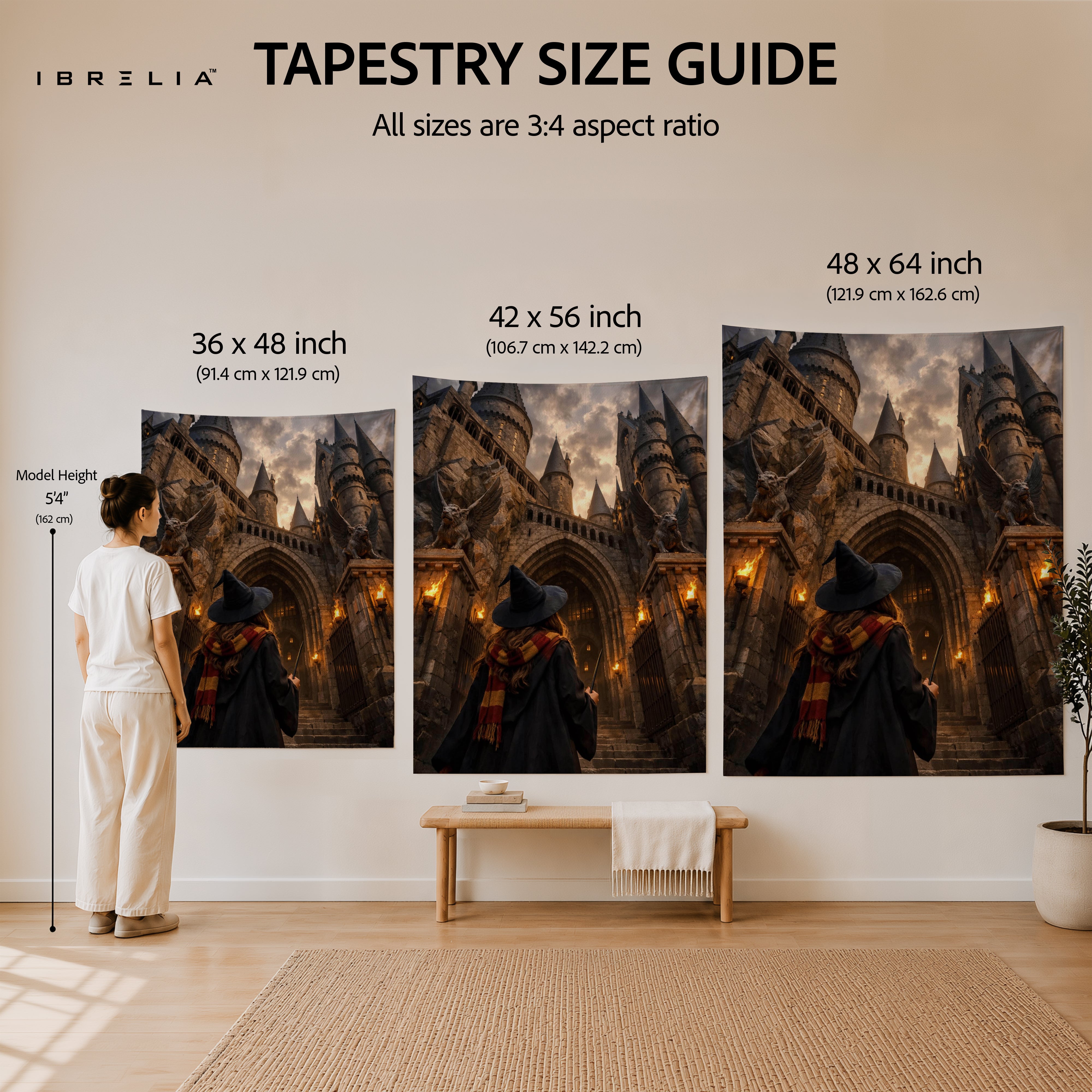 Harry Potter Hogwarts Castle Entrance Wall Tapestry – Premium Fantasy Wall Hanging & Home Decor in Pakistan