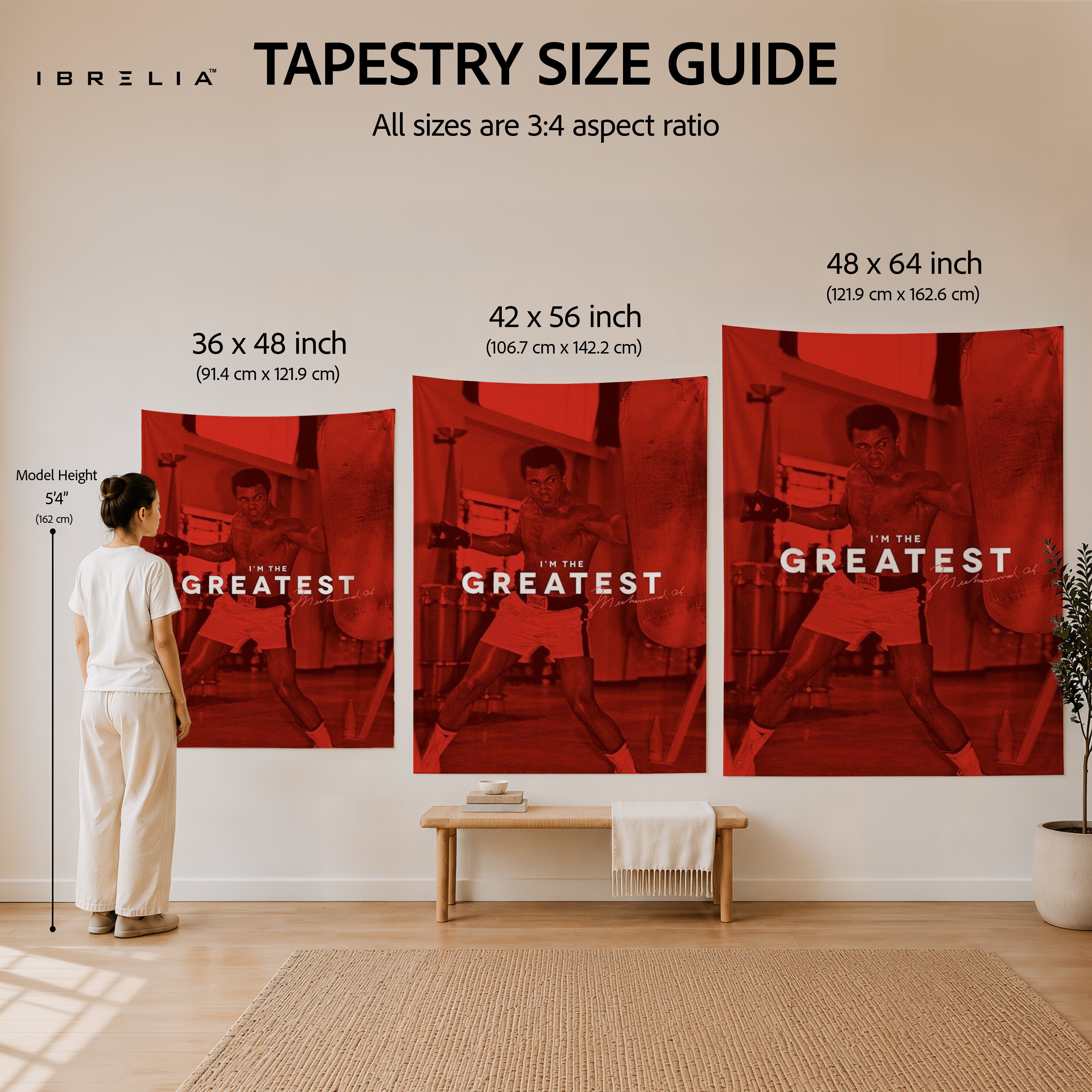 Muhammad Ali I'm The Greatest Wall Tapestry | Premium Heavyweight Jute Fabric Wall Hanging