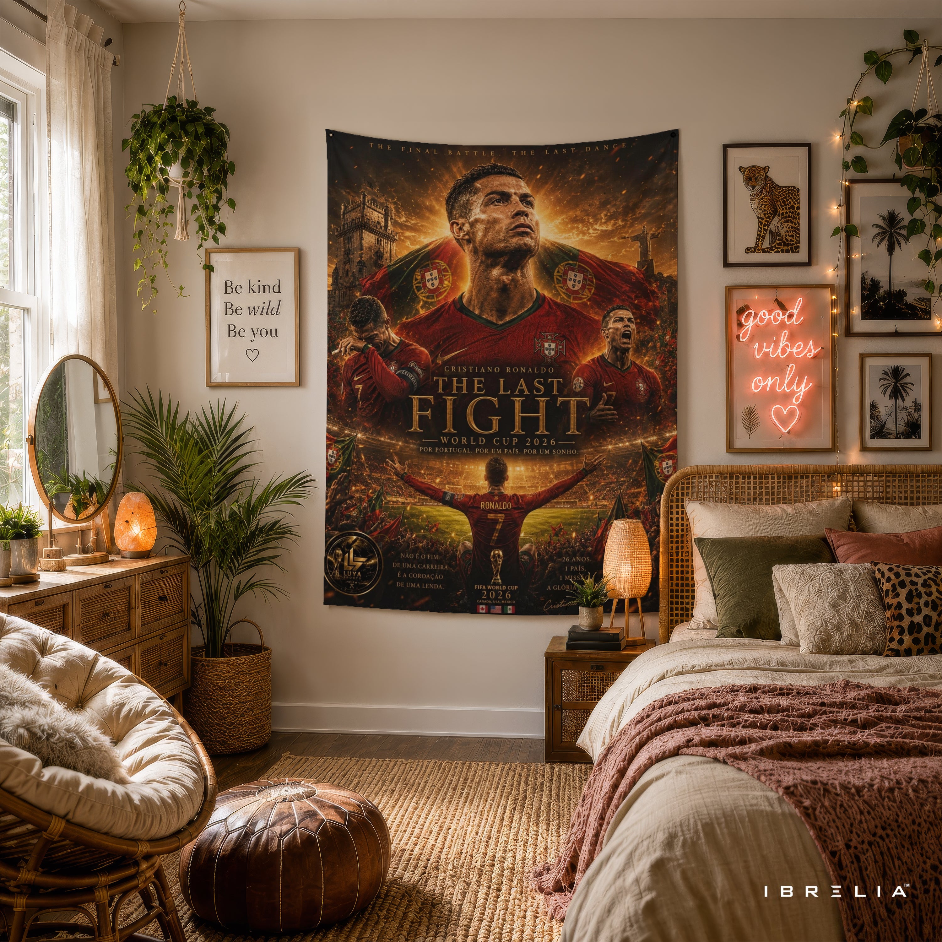 Cristiano Ronaldo The Last Fight Wall Tapestry | Premium Heavyweight Jute Fabric Wall Hanging