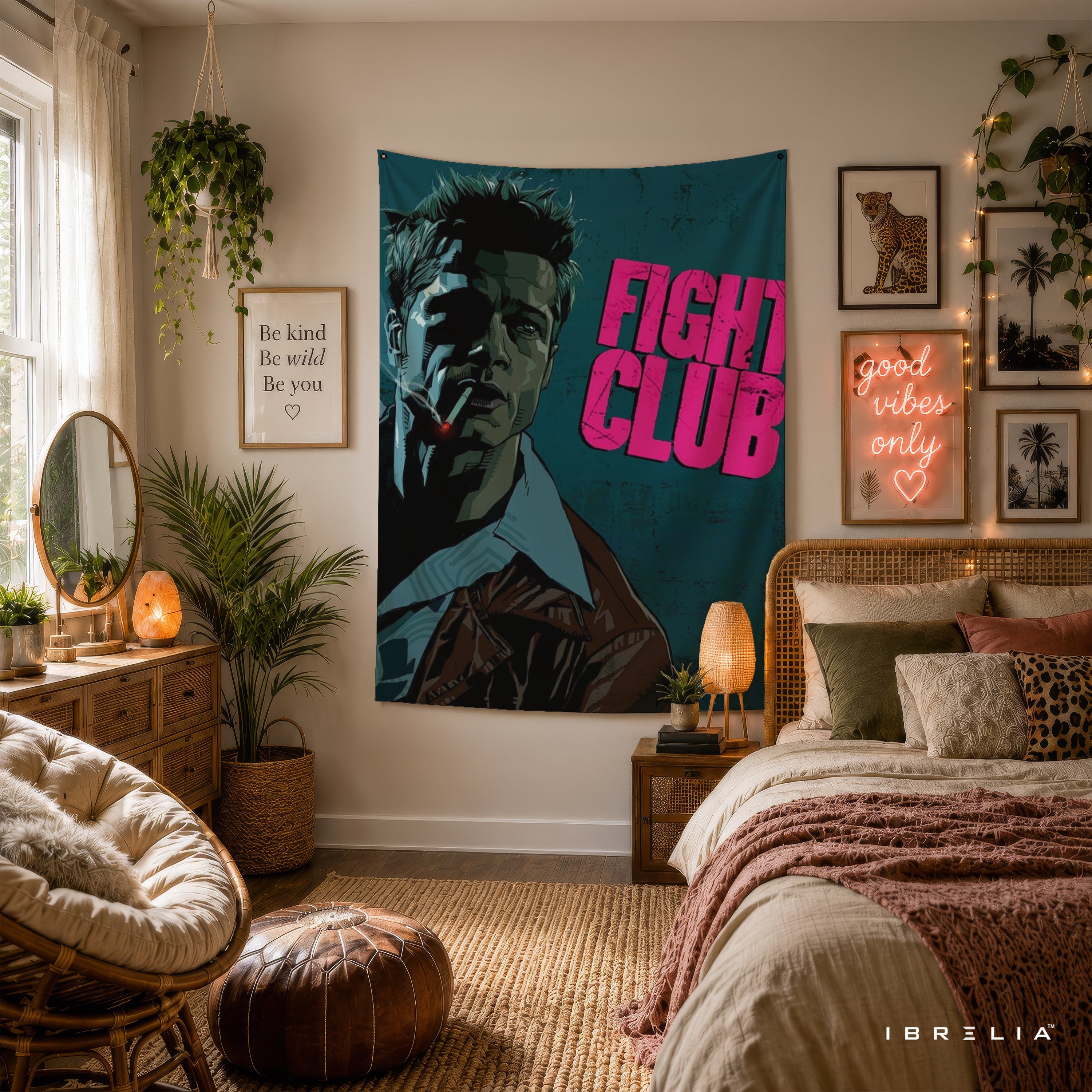 Fight Club Vintage Pop Art Wall Tapestry – Cult Classic Movie Inspired Wall Hanging