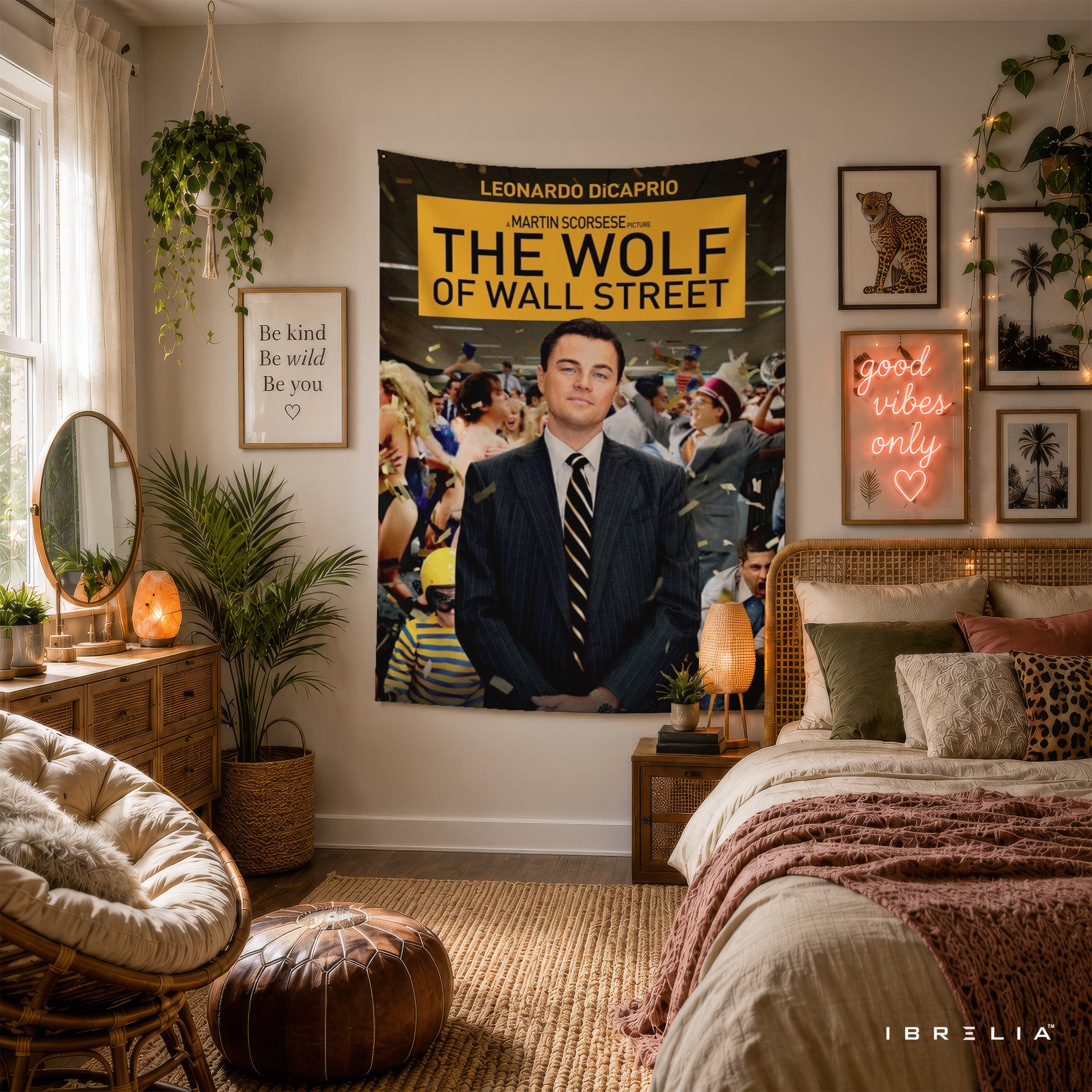 The Wolf of Wall Street Leonardo DiCaprio Wall Tapestry – Premium Movie Wall Hanging & Home Decor in Pakistan