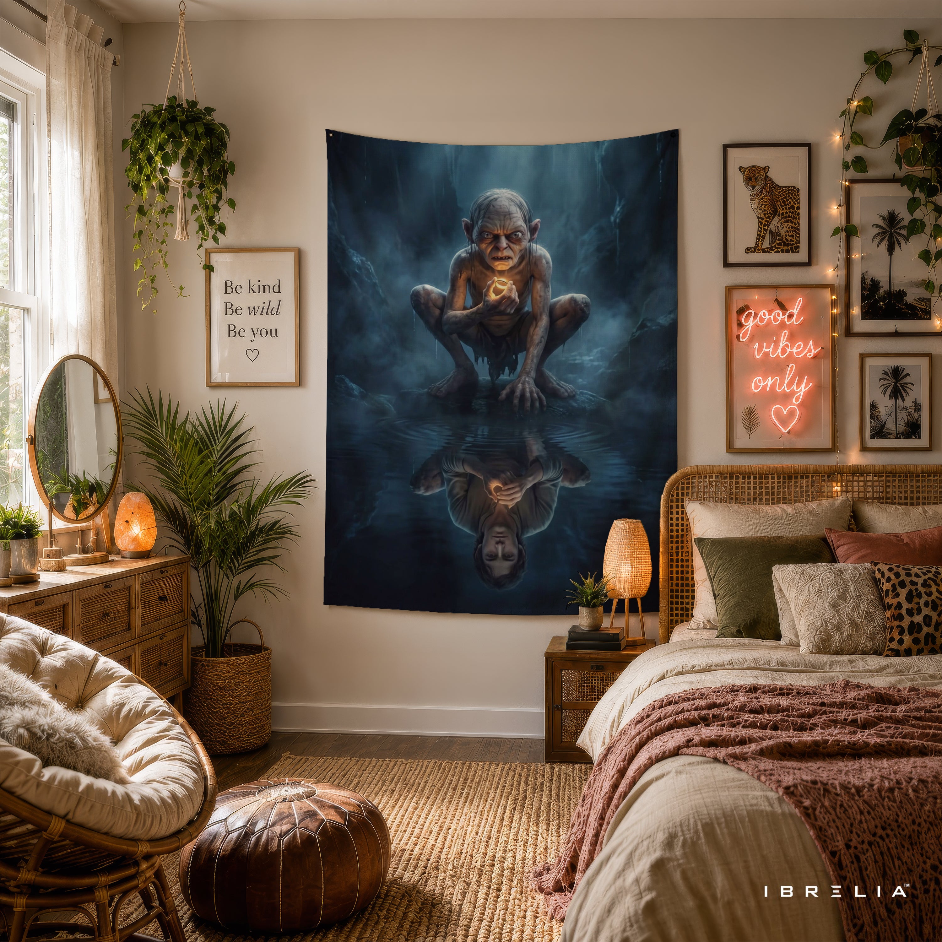 Gollum and the One Ring Wall Tapestry – Lord of the Rings Fantasy Wall Hanging