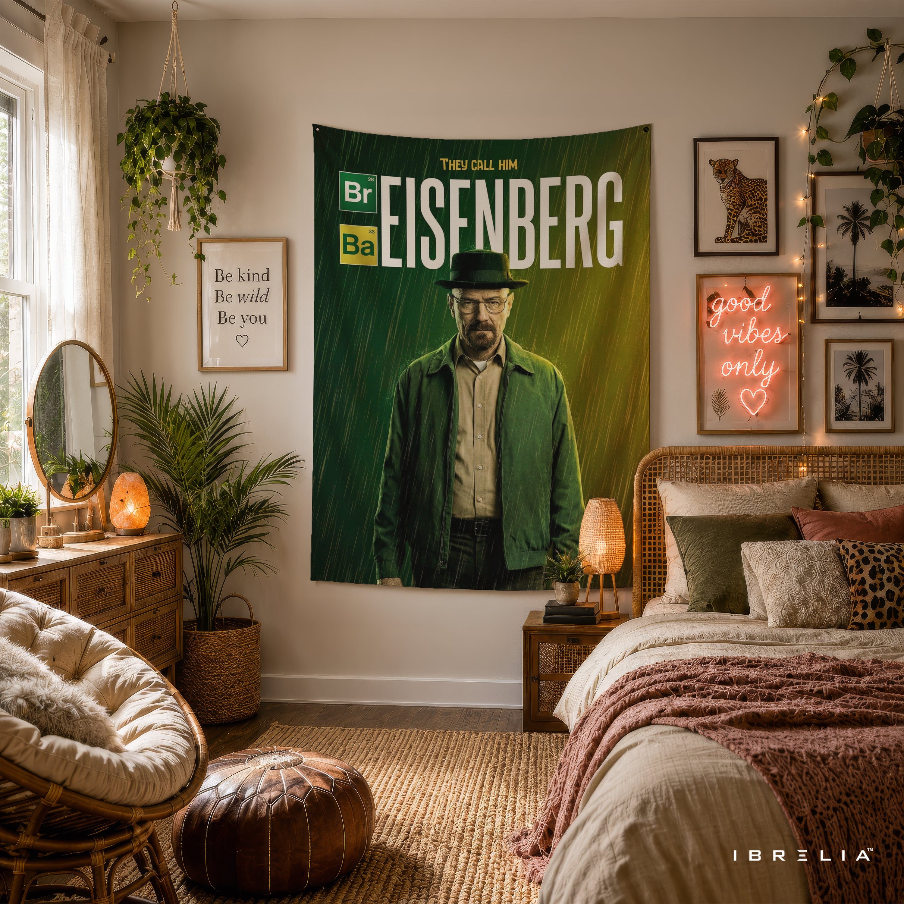 Breaking Bad Heisenberg Wall Tapestry | Premium Heavyweight Jute Fabric Wall Hanging