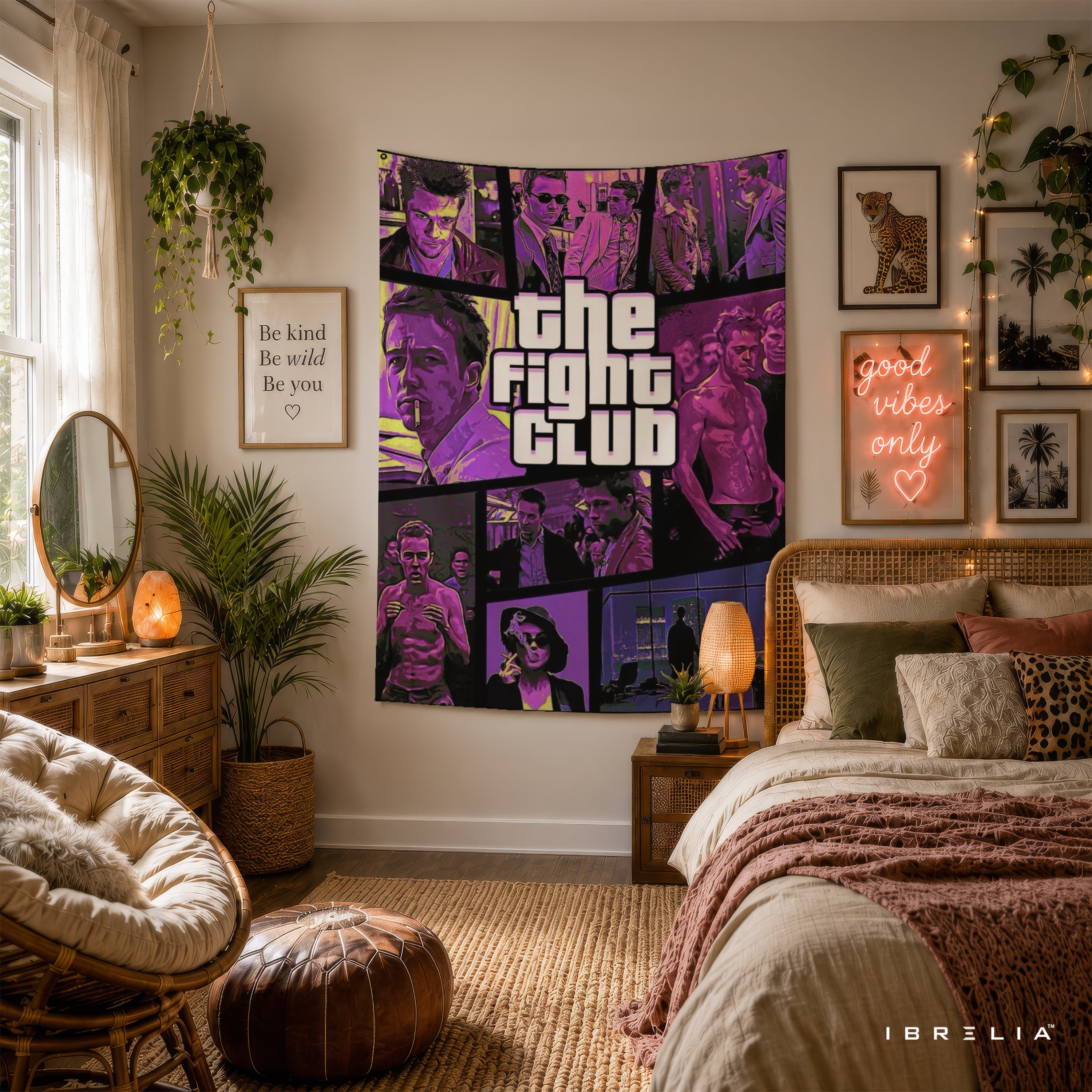 Fight Club Collage Wall Tapestry – Iconic Cult Movie Scenes Wall Hanging