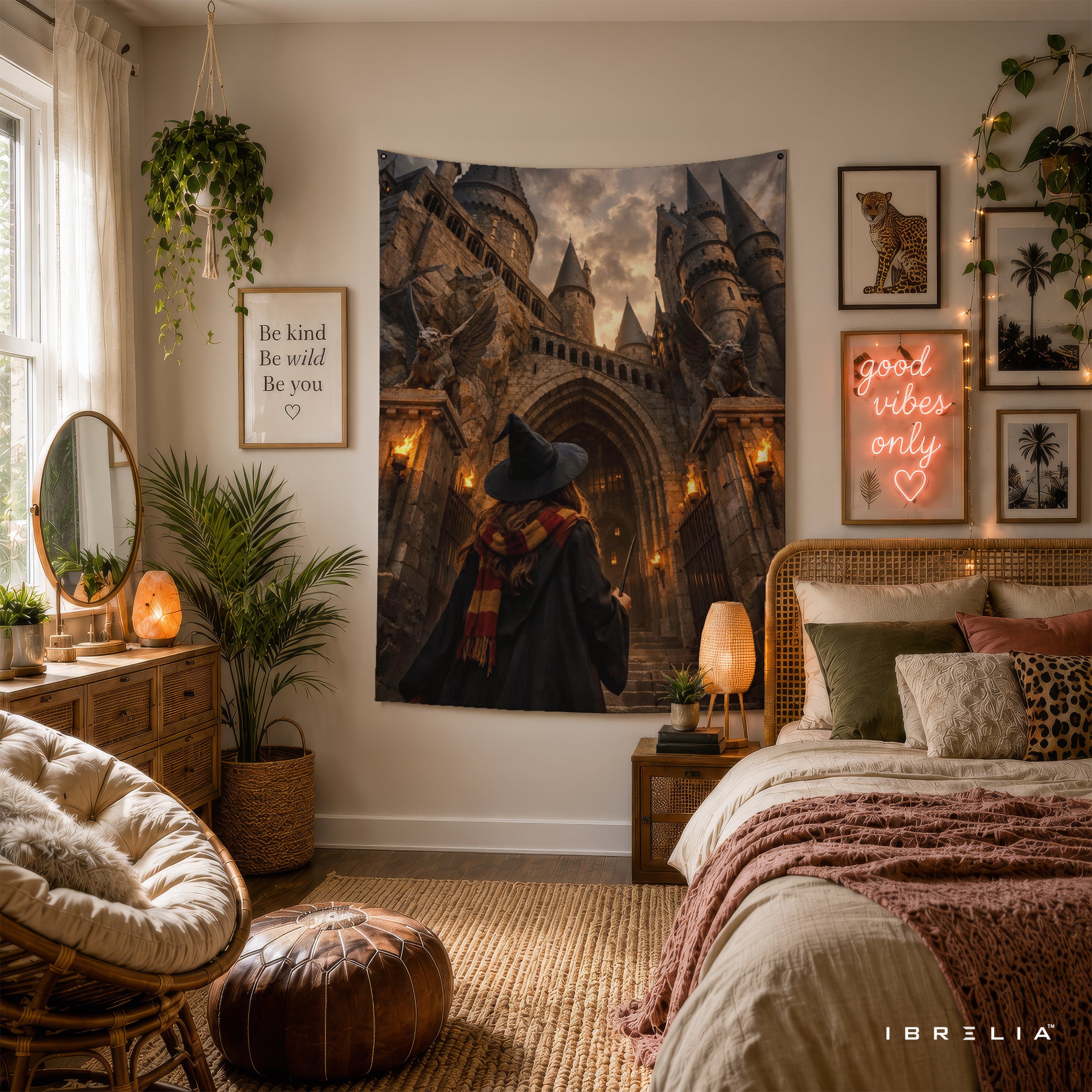 Harry Potter Hogwarts Castle Entrance Wall Tapestry – Premium Fantasy Wall Hanging & Home Decor in Pakistan