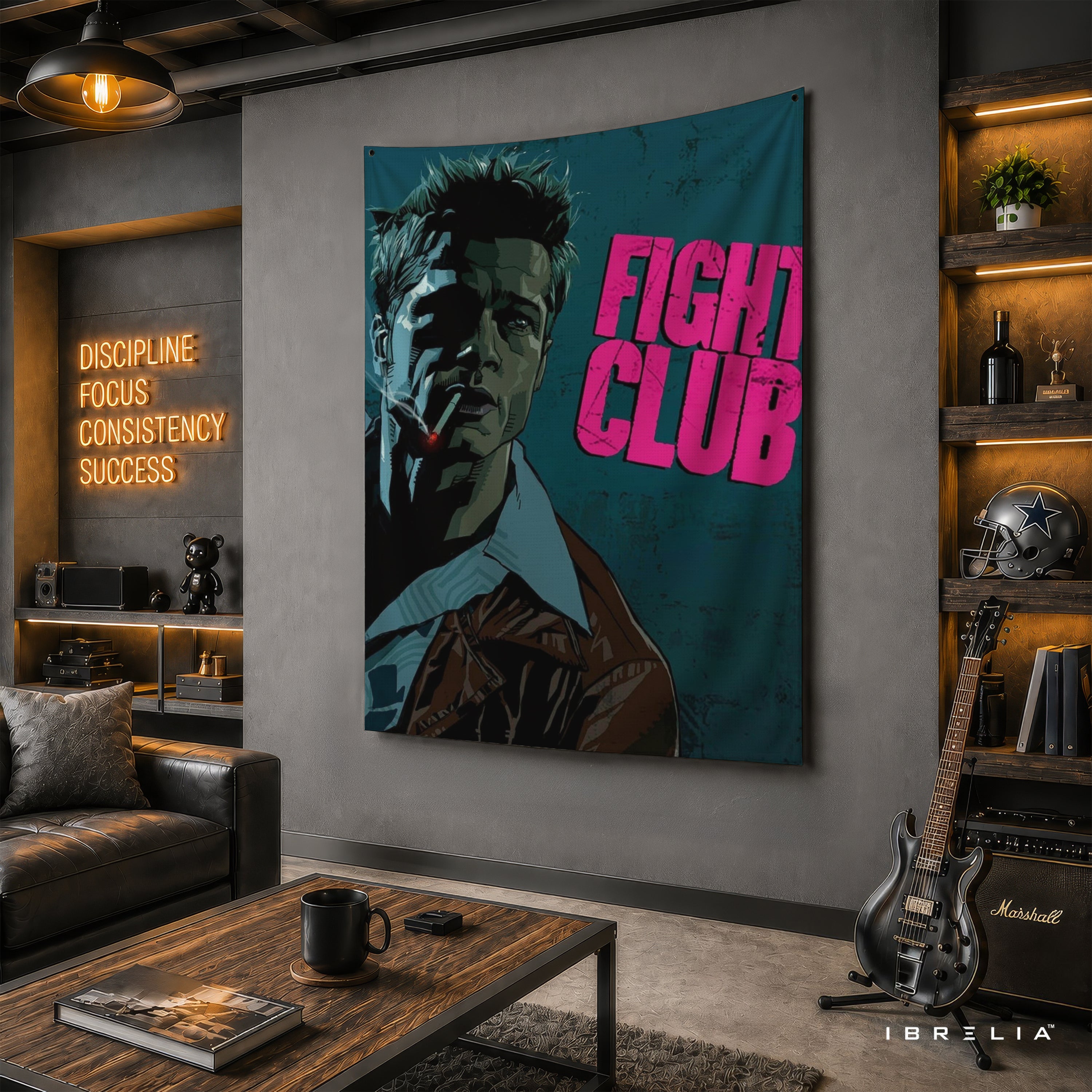 Fight Club Vintage Pop Art Wall Tapestry – Cult Classic Movie Inspired Wall Hanging