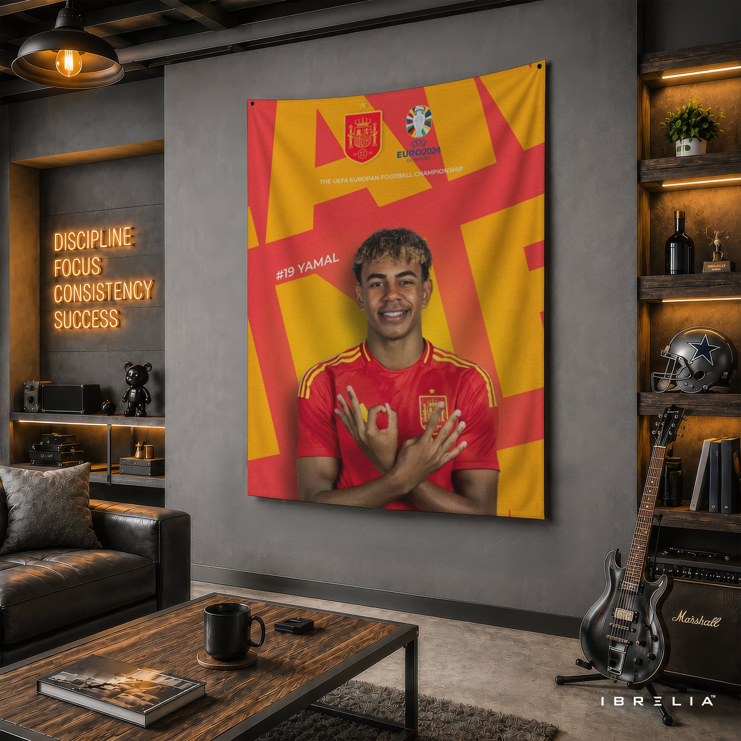 Lamine Yamal Spain National Team Wall Tapestry | Premium Heavyweight Jute Fabric Wall Hanging