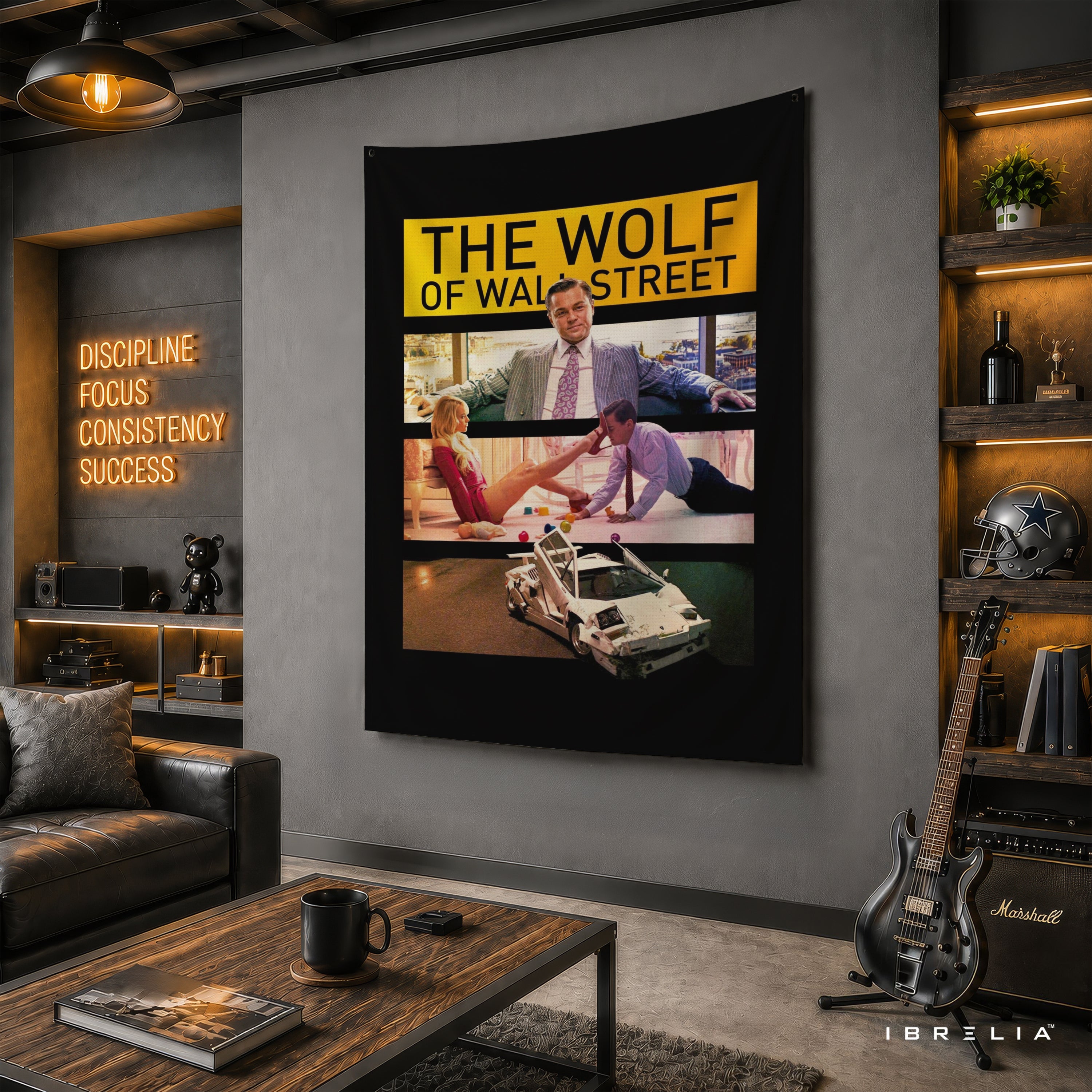 The Wolf of Wall Street Movie Scenes Wall Tapestry – Iconic Cinema Collage Wall Hanging