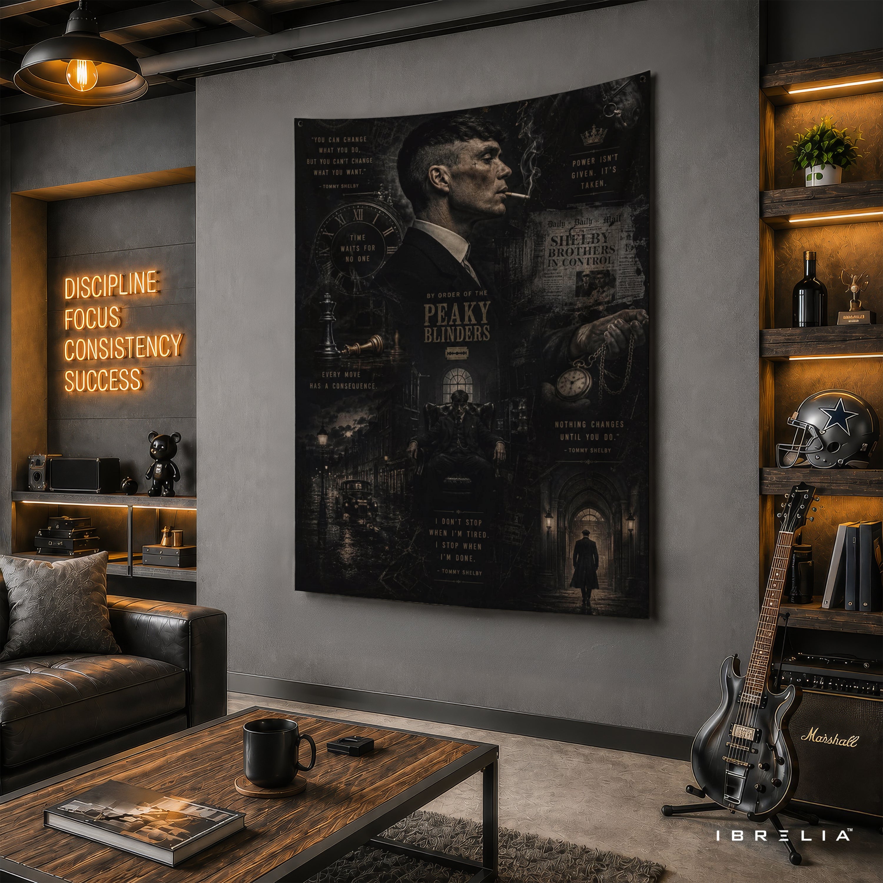 Thomas Shelby Vintage Collage Wall Tapestry | Premium Heavyweight Jute Fabric Wall Hanging