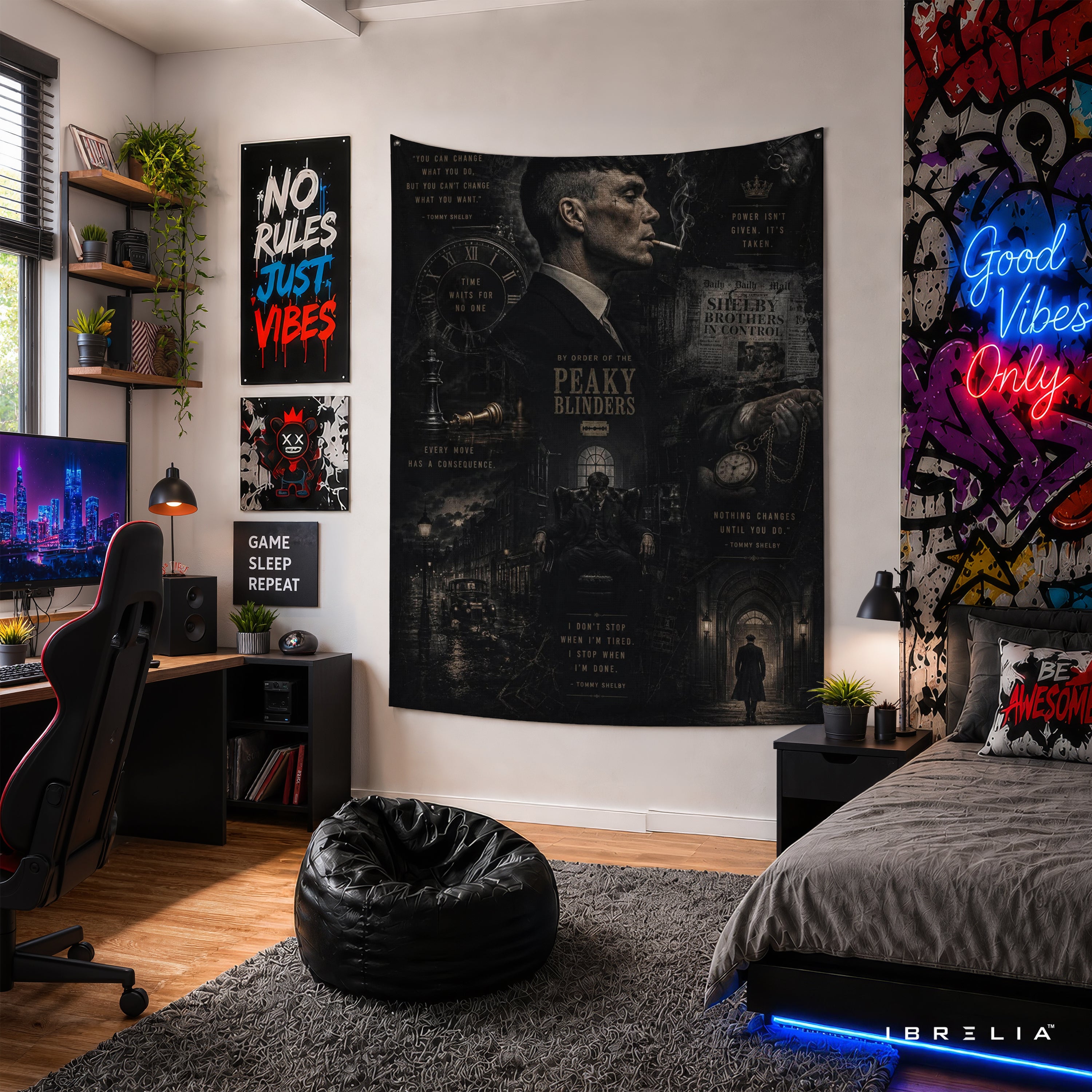 Thomas Shelby Vintage Collage Wall Tapestry | Premium Heavyweight Jute Fabric Wall Hanging