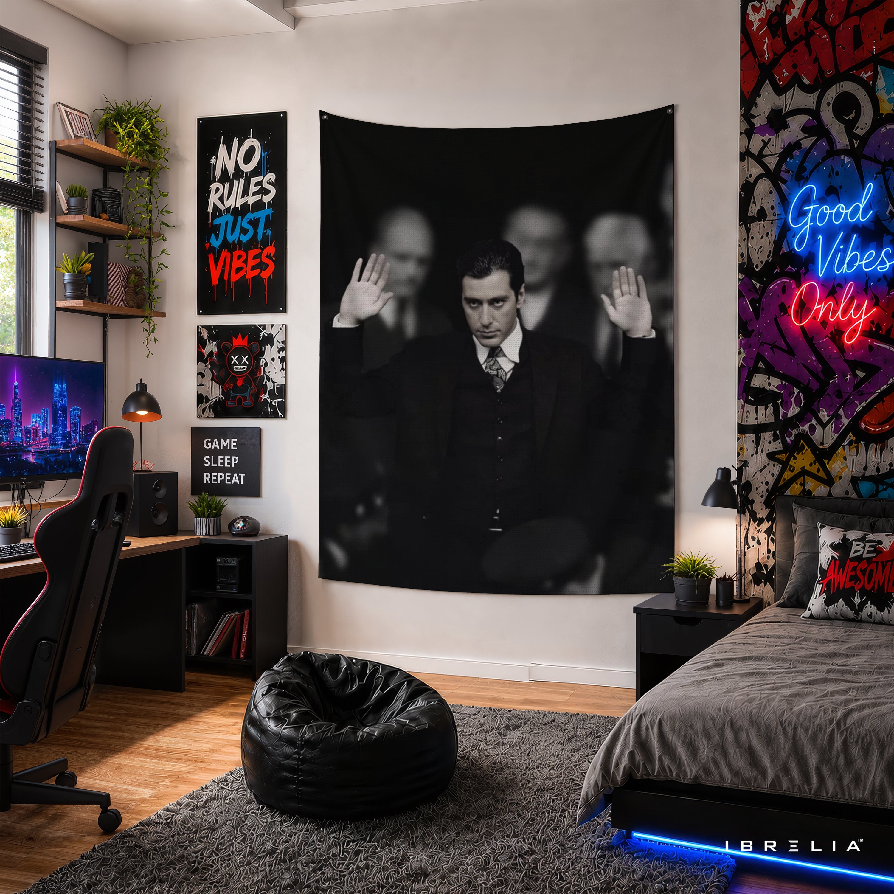 Michael Corleone Wall Tapestry – Premium Godfather Movie Wall Hanging & Home Decor in Pakistan