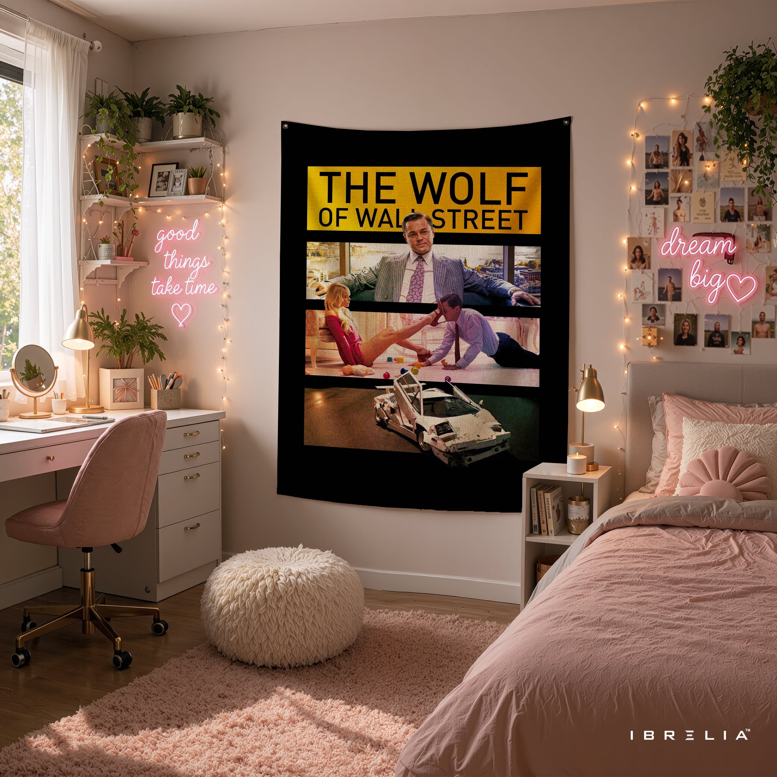 The Wolf of Wall Street Movie Scenes Wall Tapestry – Iconic Cinema Collage Wall Hanging