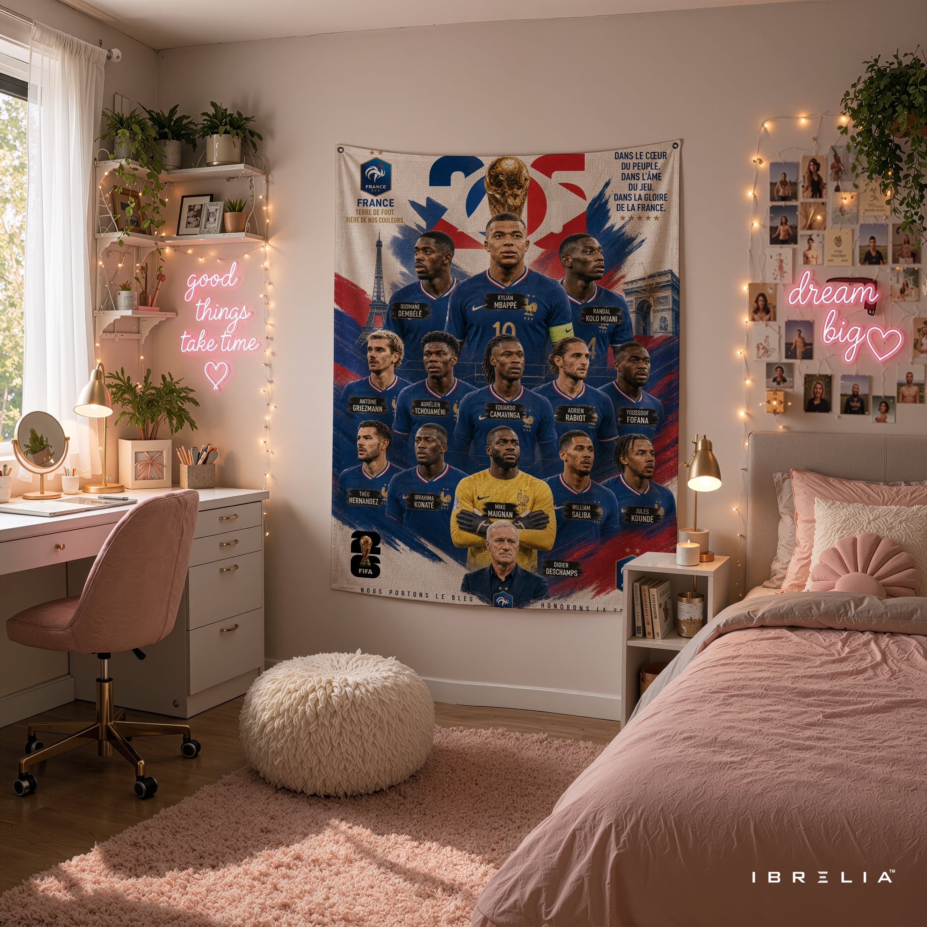 France National Football Team Champions Wall Tapestry | Premium Heavyweight Jute Fabric Wall Hanging