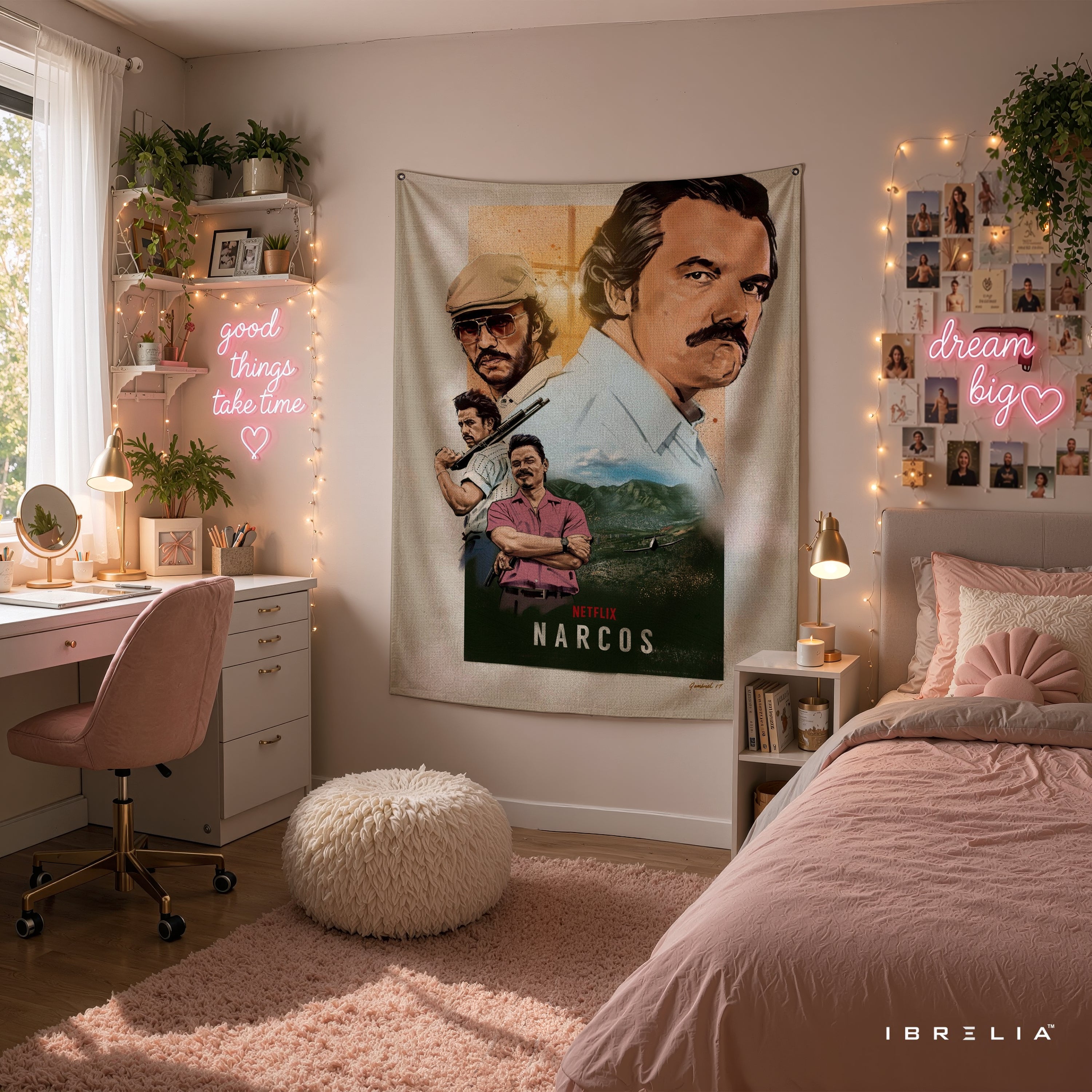 Narcos Pablo Escobar Collage Wall Tapestry | Premium Heavyweight Jute Fabric Wall Hanging