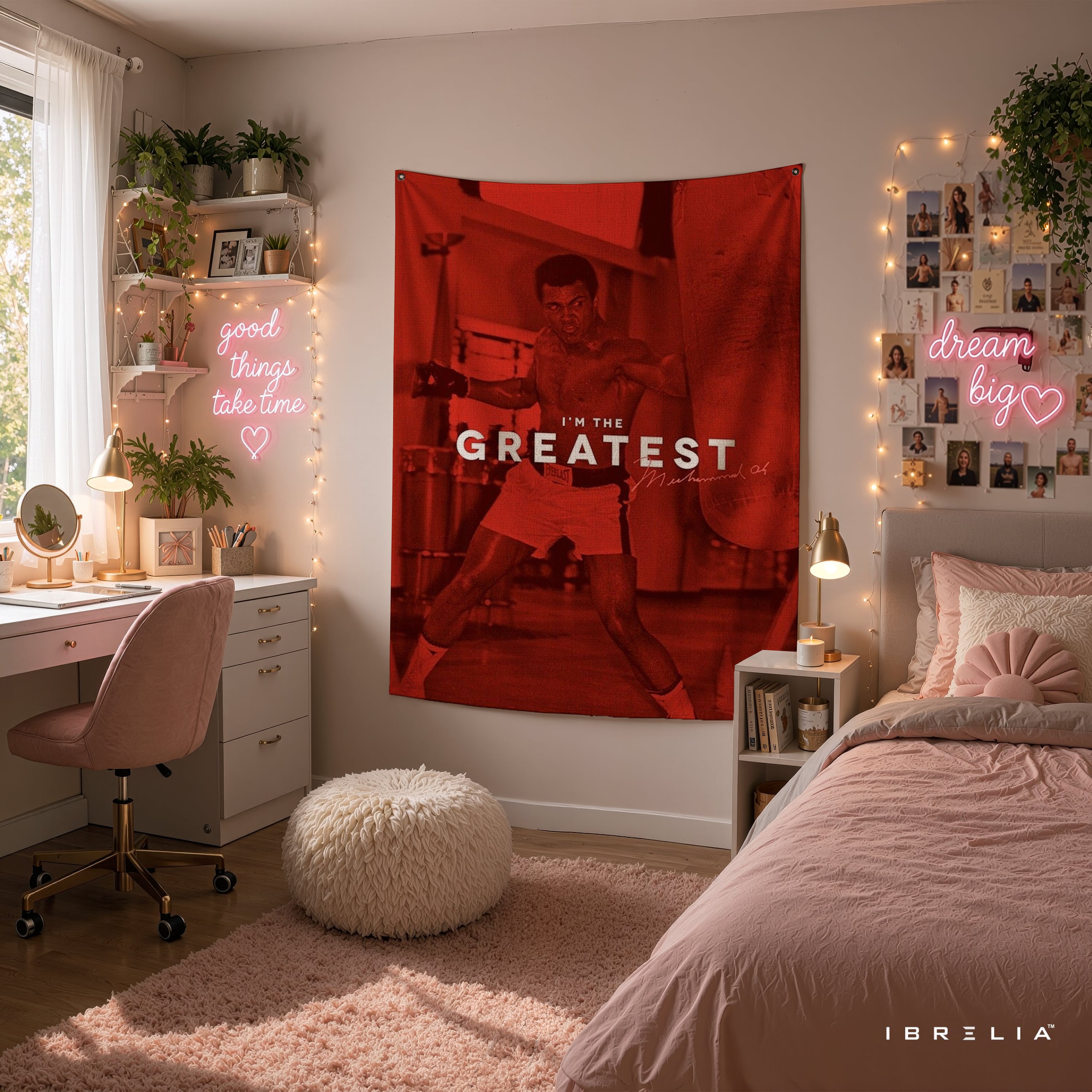 Muhammad Ali I'm The Greatest Wall Tapestry | Premium Heavyweight Jute Fabric Wall Hanging