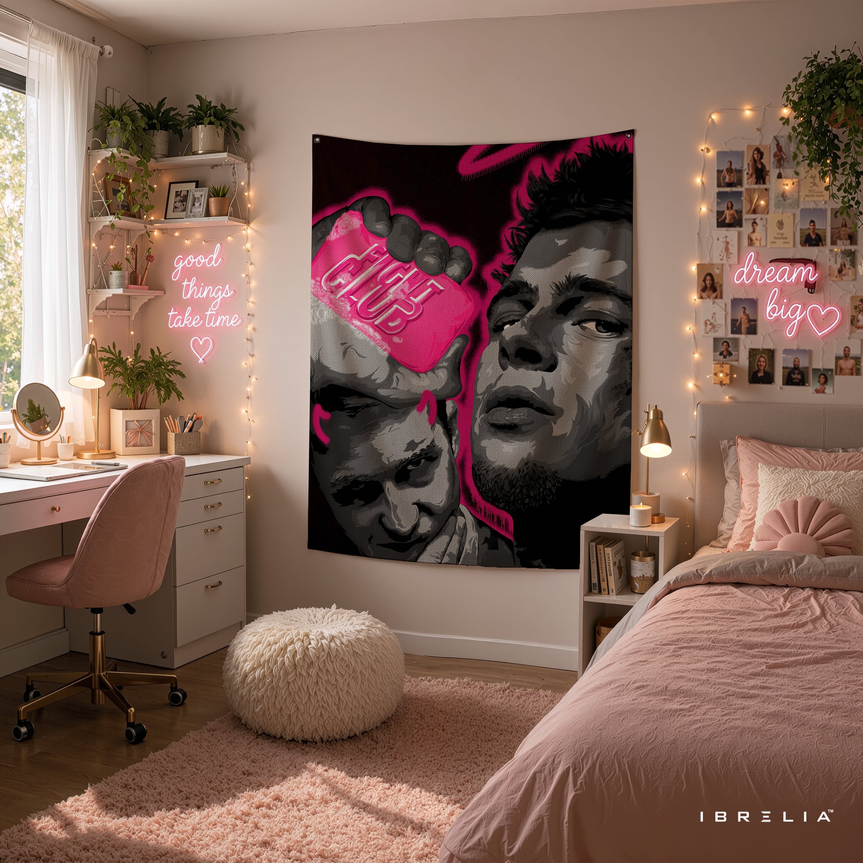 Fight Club Soap Wall Tapestry – Pink Pop Art Cult Movie Wall Hanging