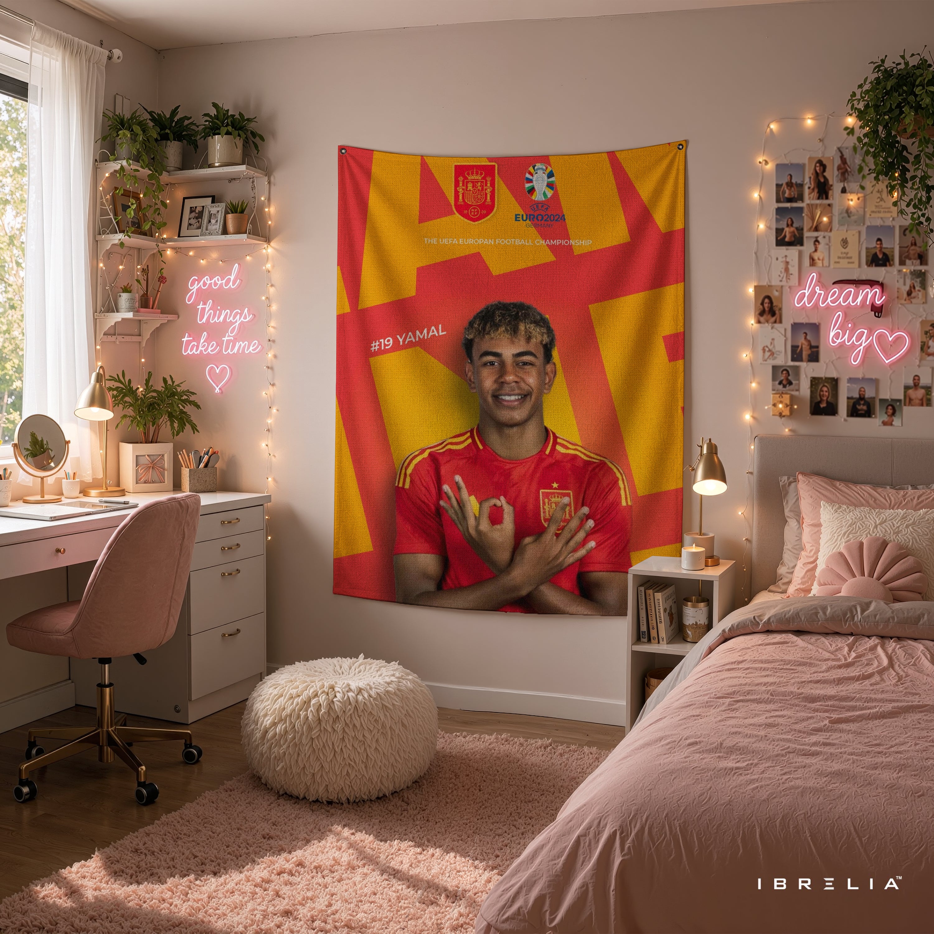 Lamine Yamal Spain National Team Wall Tapestry | Premium Heavyweight Jute Fabric Wall Hanging