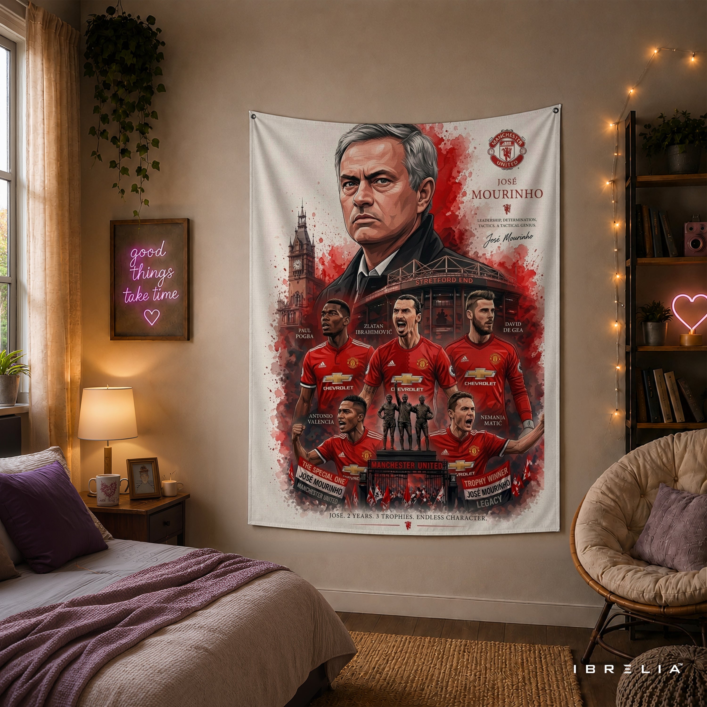 José Mourinho Manchester United Legend Wall Tapestry | Premium Heavyweight Jute Fabric Wall Hanging