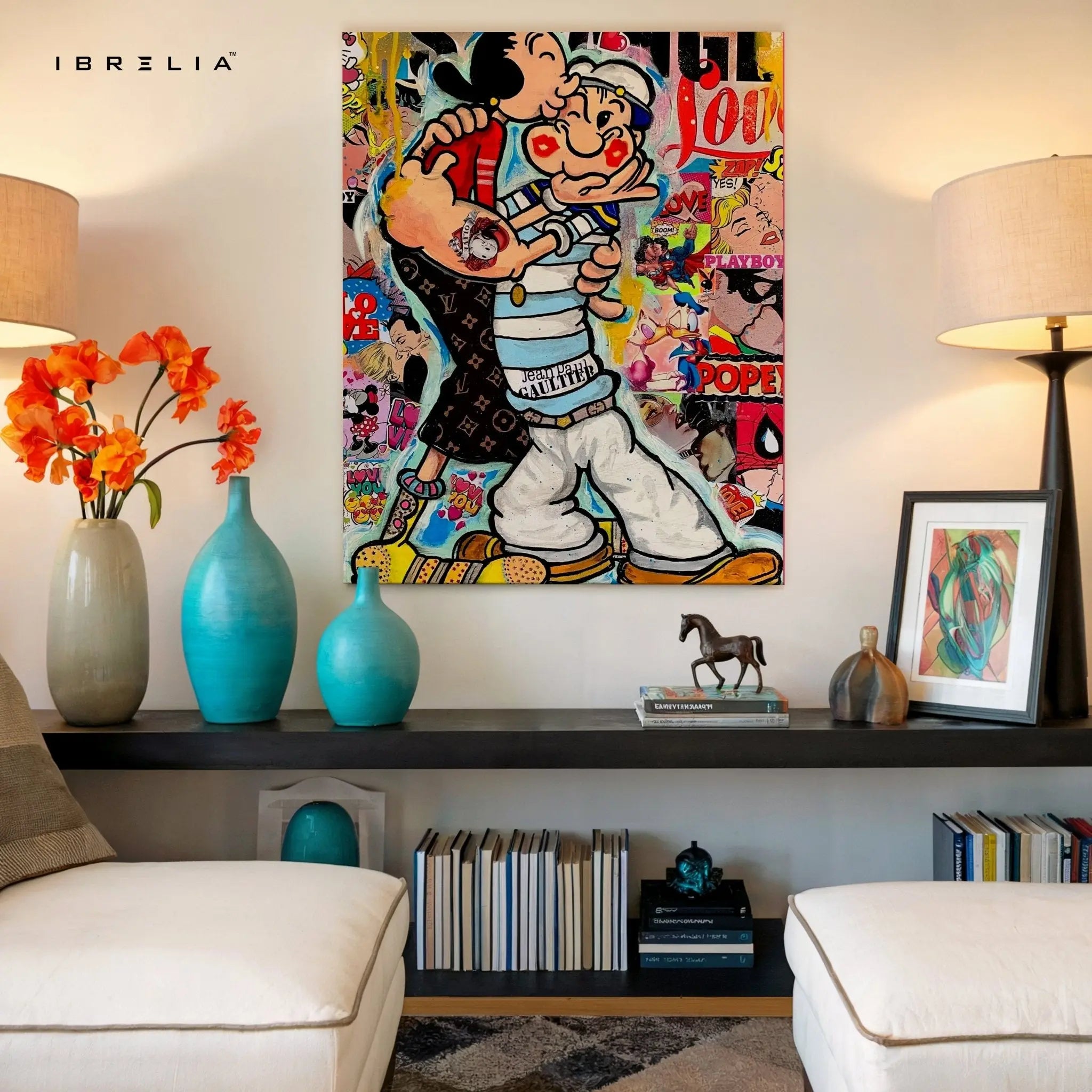 Popeye & Olive Street Love Wall Frame | 4K Ultra Wrap Frame Wall Art in Pakistan | IBRELIA™ - IBRELIA