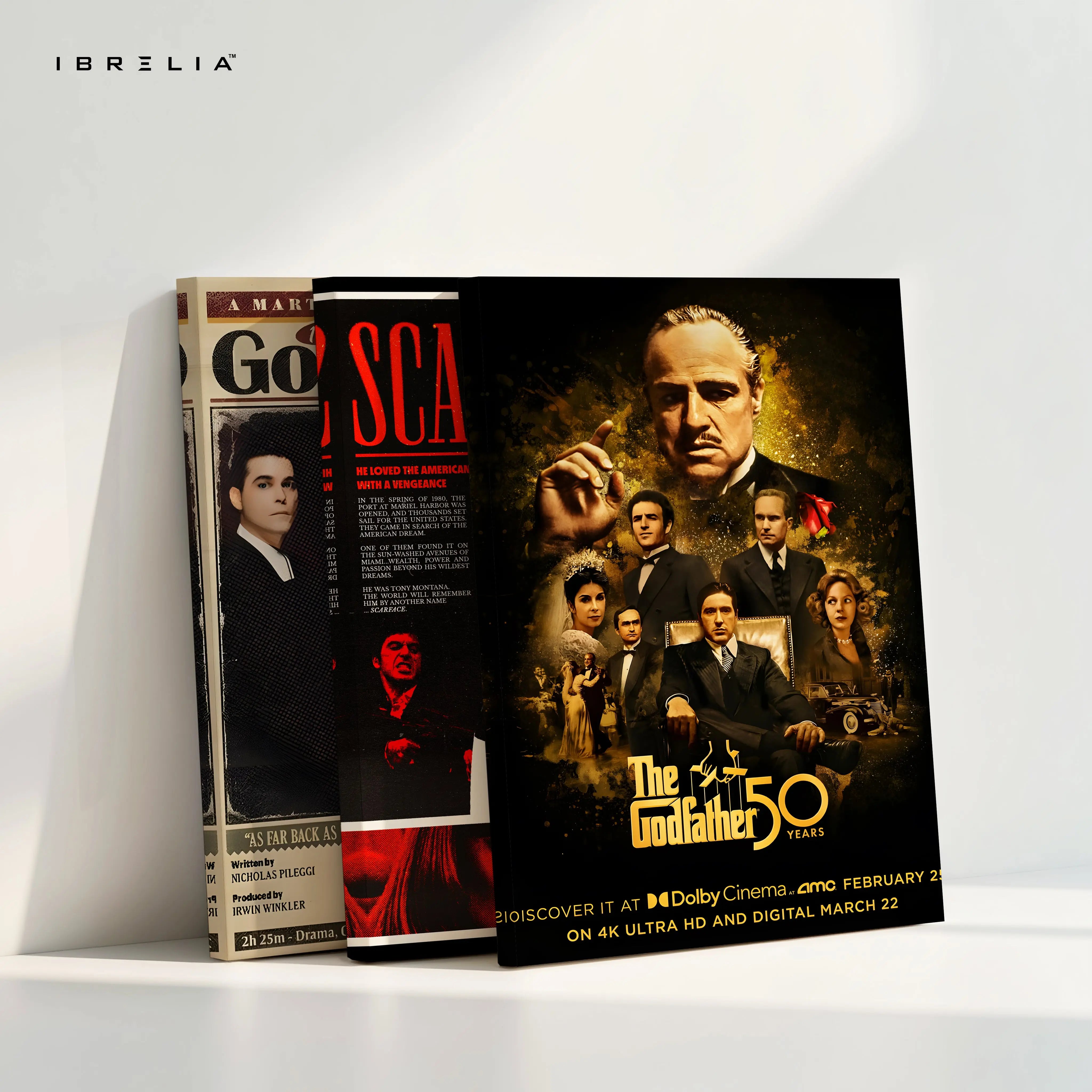 Mafia Classics Godfather Scarface Goodfellas 3 Panel 4K Ultra HD Wall Art in Pakistan | IBRELIA™ IBRELIA