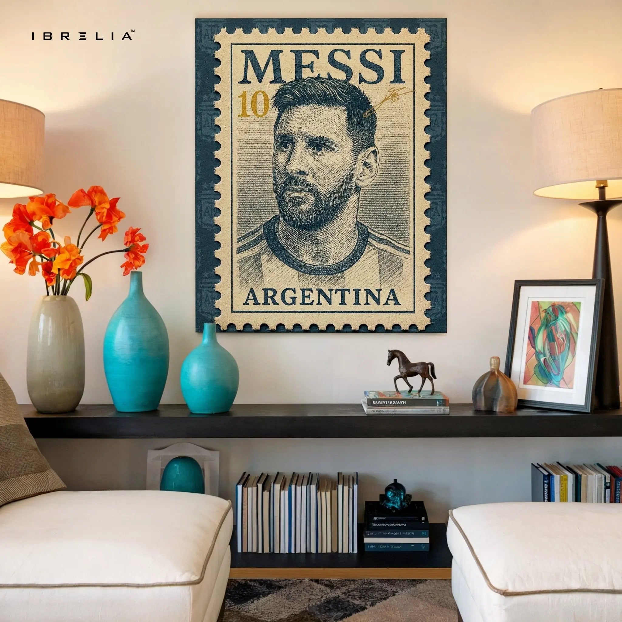 Messi Stamp Edition – 4K Ultra Wrap Frame Wall Art in Pakistan | IBRELIA™ - IBRELIA