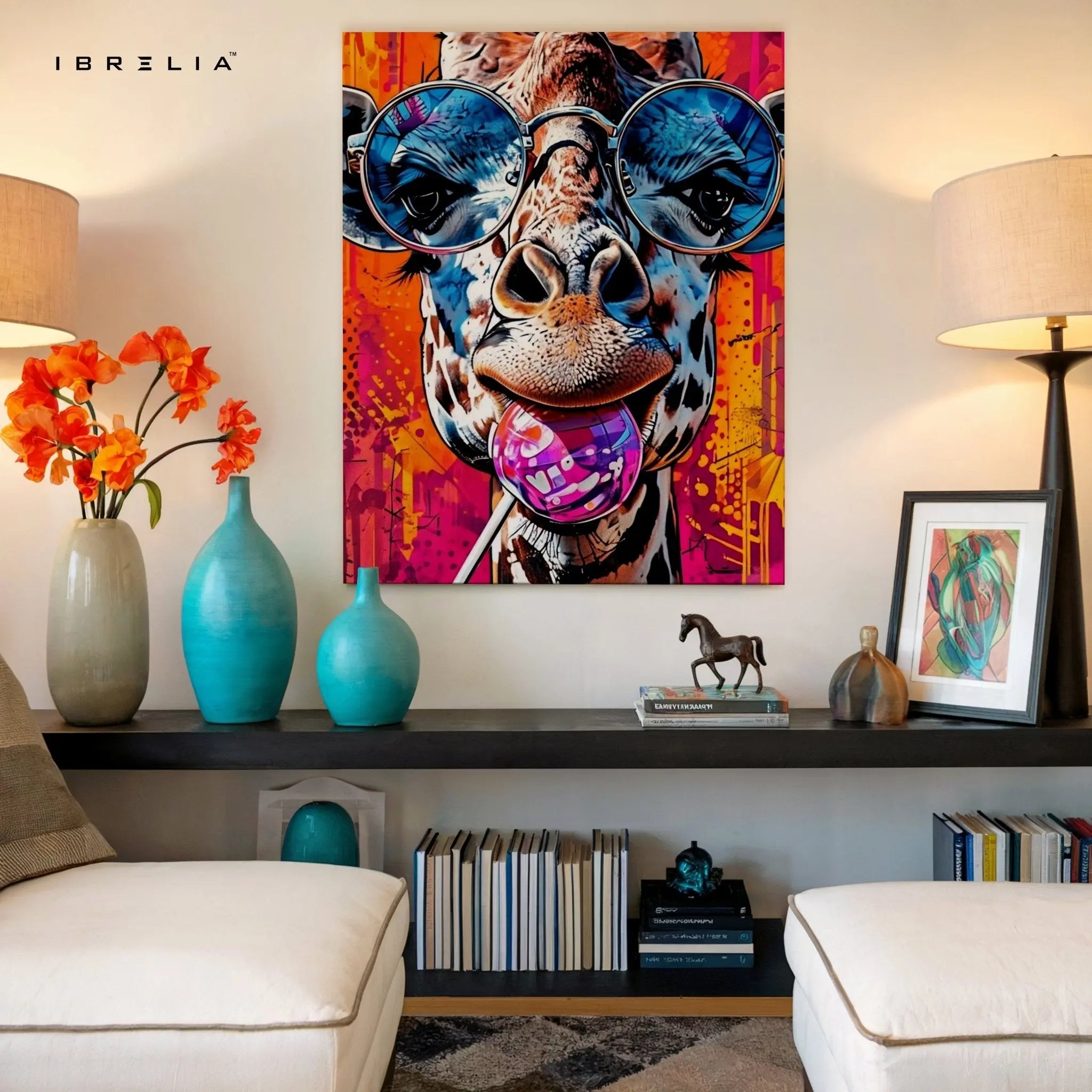 Graffiti Giraffe Wall Frame | 4K Ultra Wrap Frame Wall Art in Pakistan | IBRELIA™ - IBRELIA