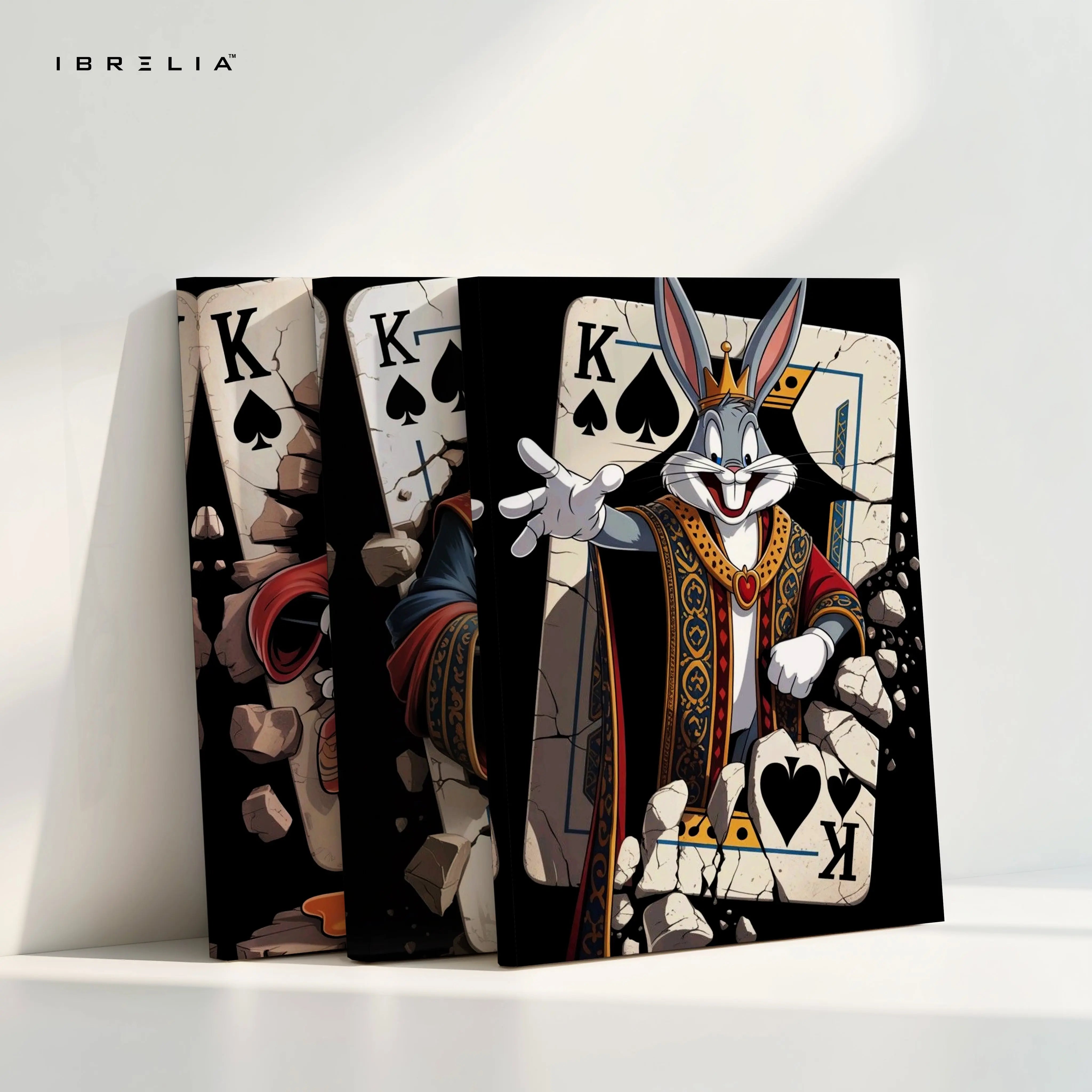 King of Spades Cartoon Royal Trio 3 Panel 4K Ultra HD Wall Art in Pakistan | IBRELIA™ IBRELIA