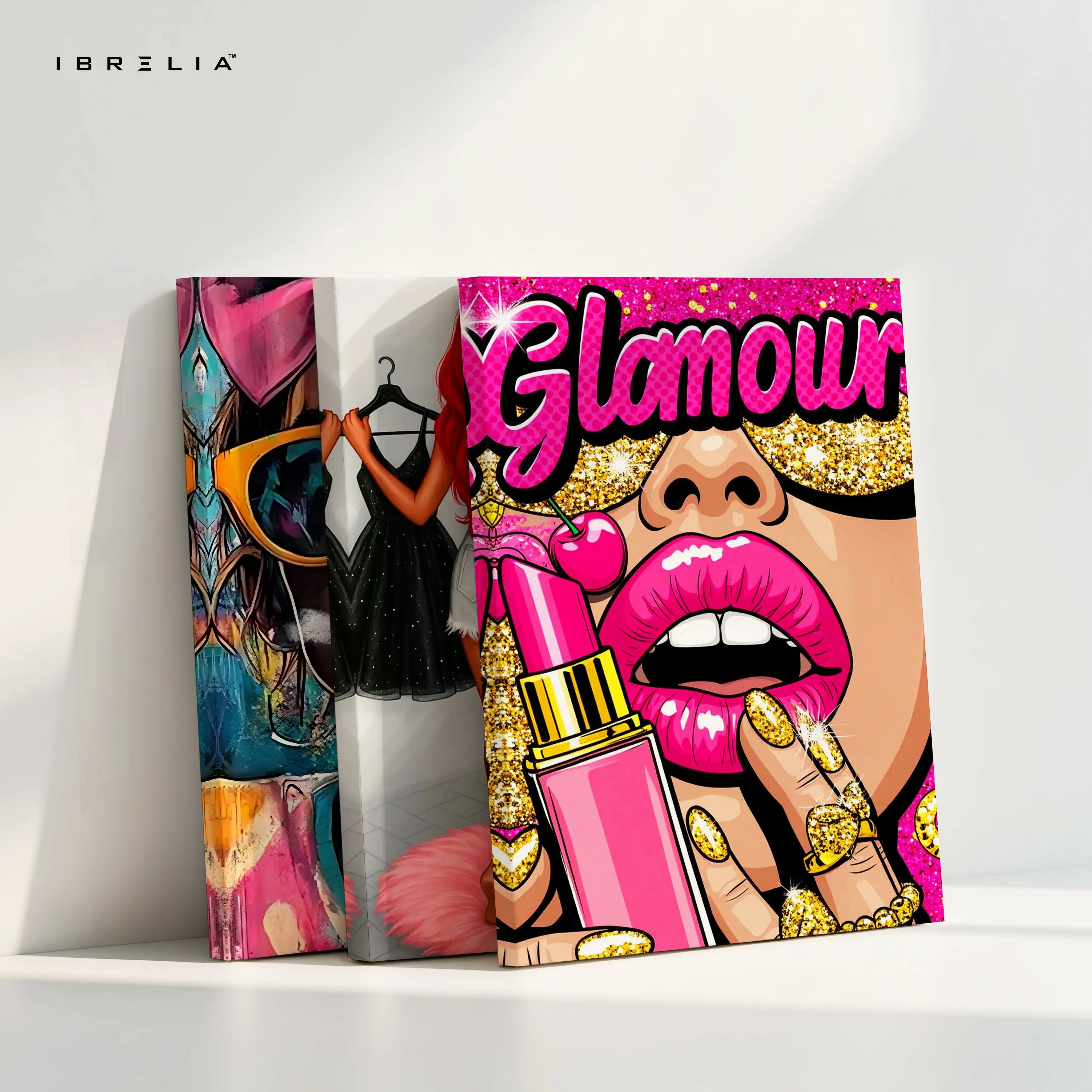 Glamour Fashion Pop Art 3 Panel 4K Ultra HD Wall Art in Pakistan | IBRELIA™ IBRELIA