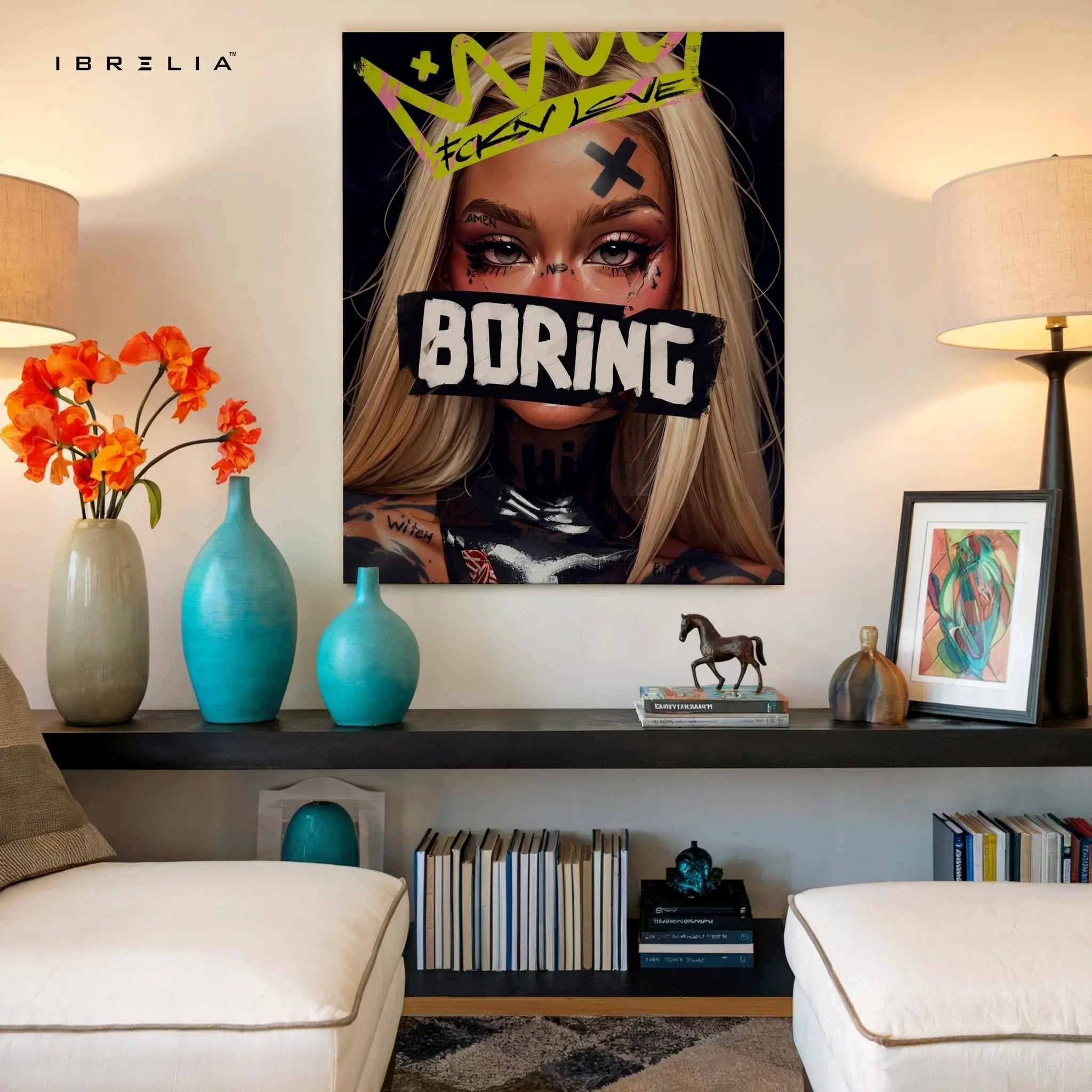 “Boring” Rebel Girl Wall Frame | 4K Ultra Wrap Frame Wall Art in Pakistan | IBRELIA™ - IBRELIA