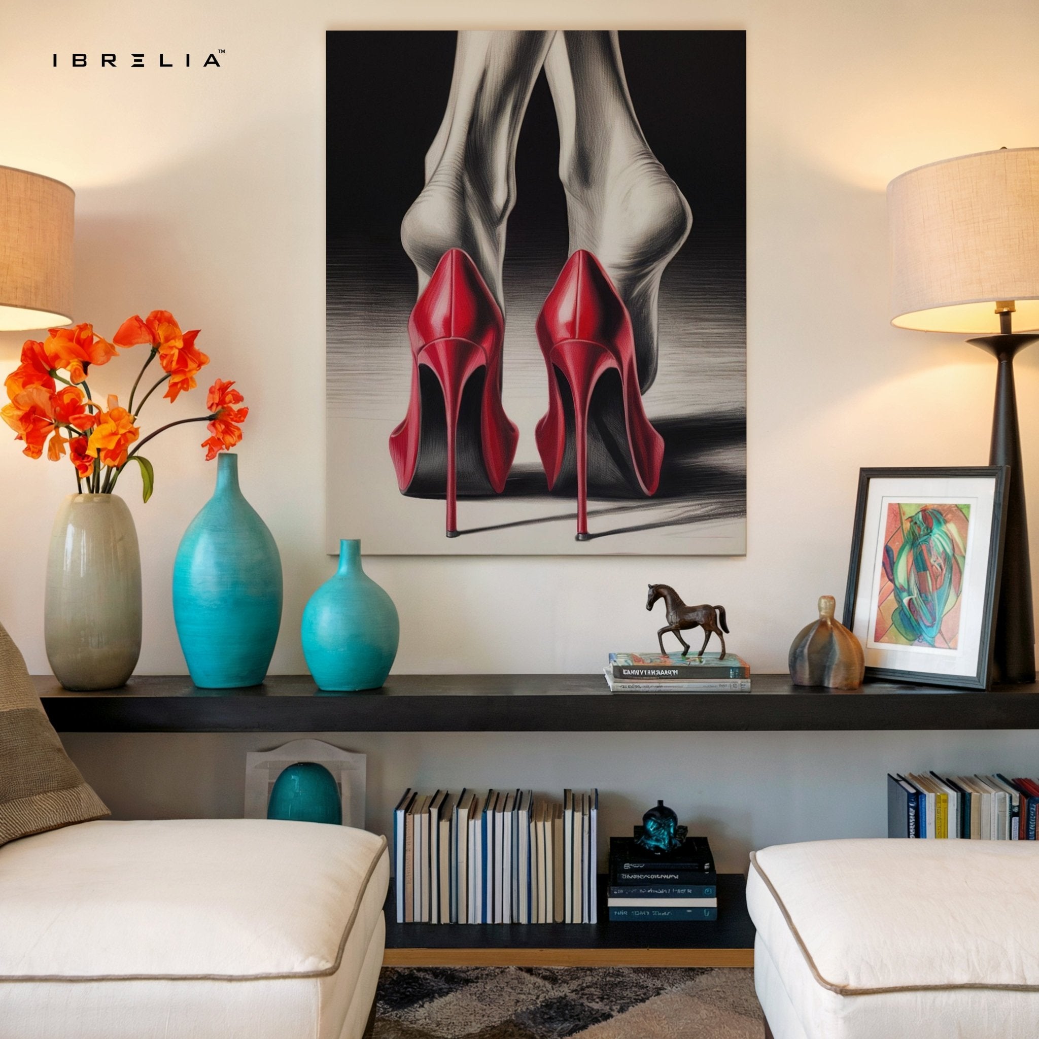 Red Heels Elegance Wall Frame | 4K Ultra Wrap Frame Wall Art in Pakistan | IBRELIA™ - IBRELIA