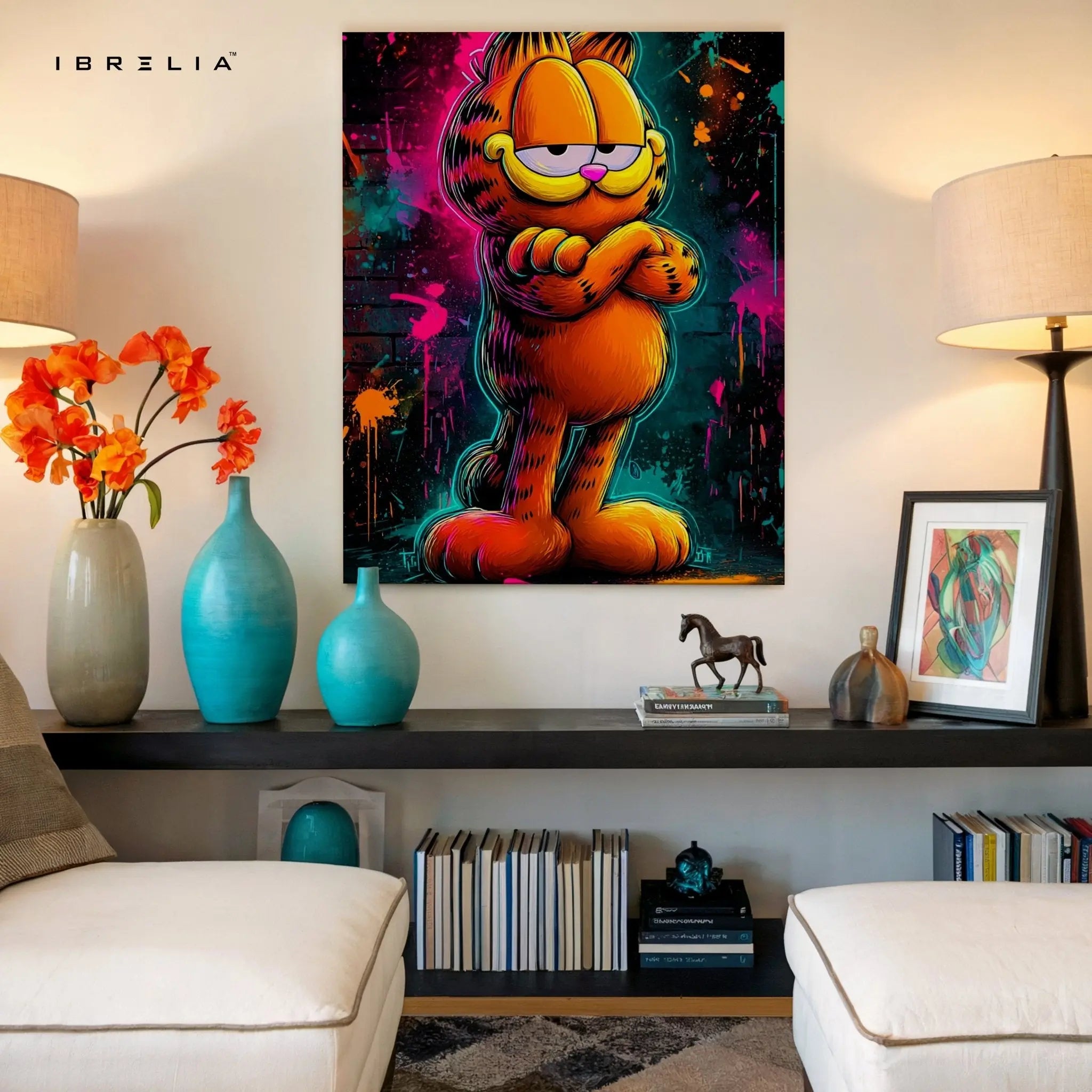 Graffiti Garfield Wall Frame | 4K Ultra Wrap Frame Wall Art in Pakistan | IBRELIA™ - IBRELIA