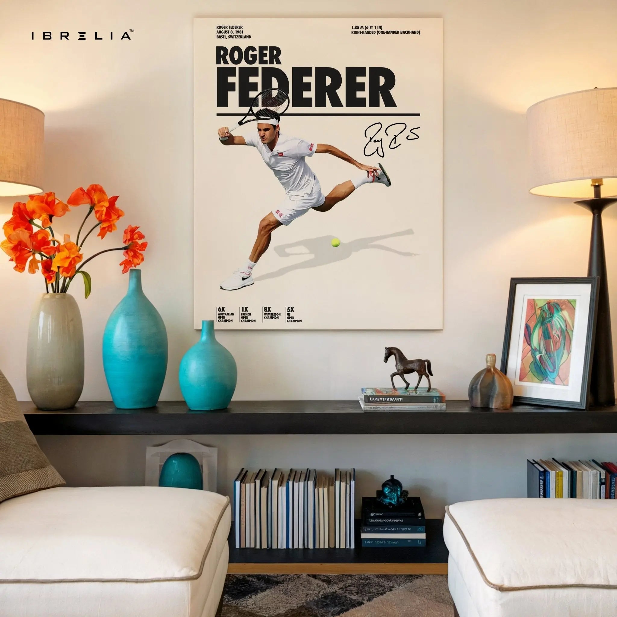 Roger Federer Tennis Legend – 4K Ultra Wrap Frame Wall Art in Pakistan | IBRELIA™ - IBRELIA