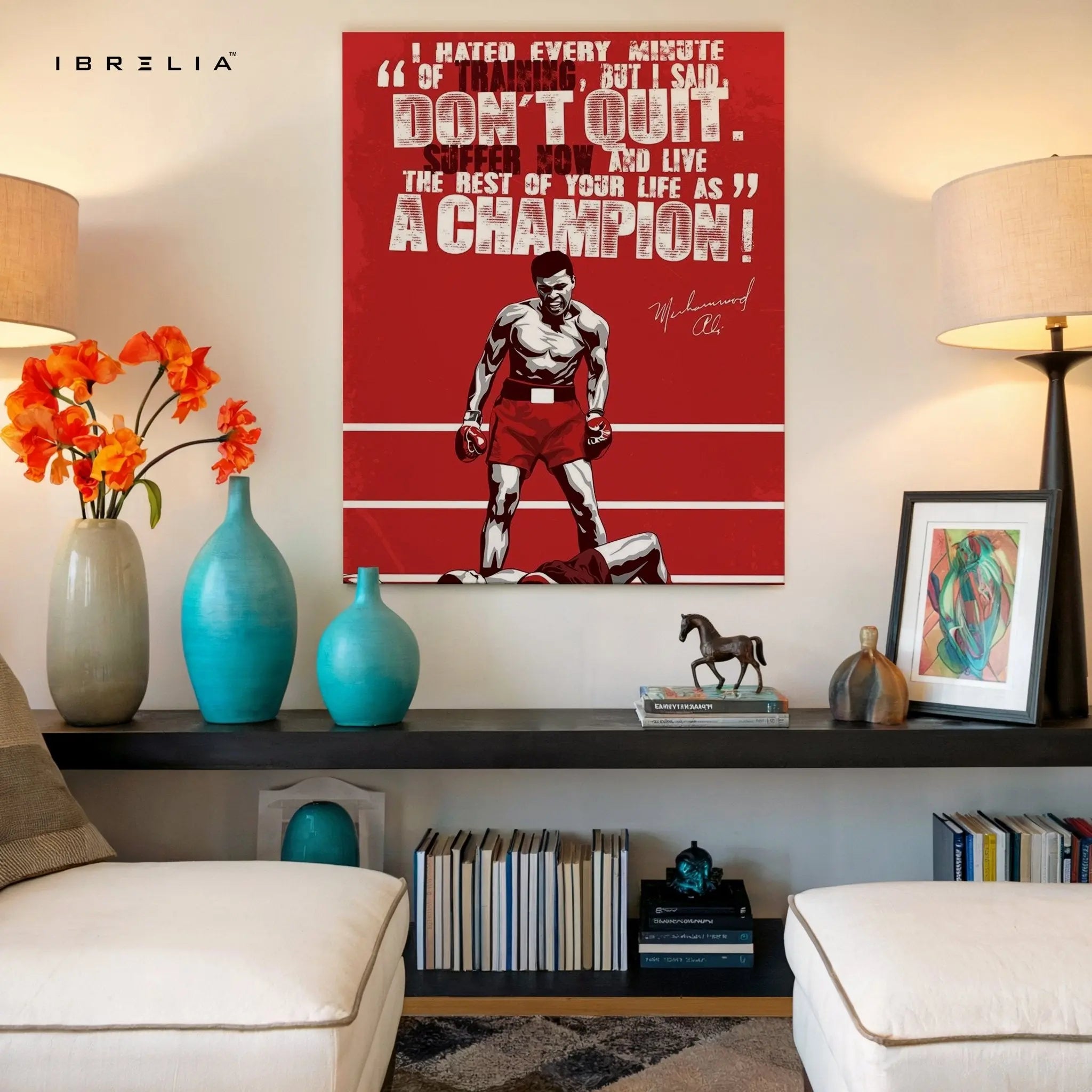 Muhammad Ali “Don’t Quit” Motivational Wall Art – A Champion’s Mindset | IBRELIA™ - IBRELIA