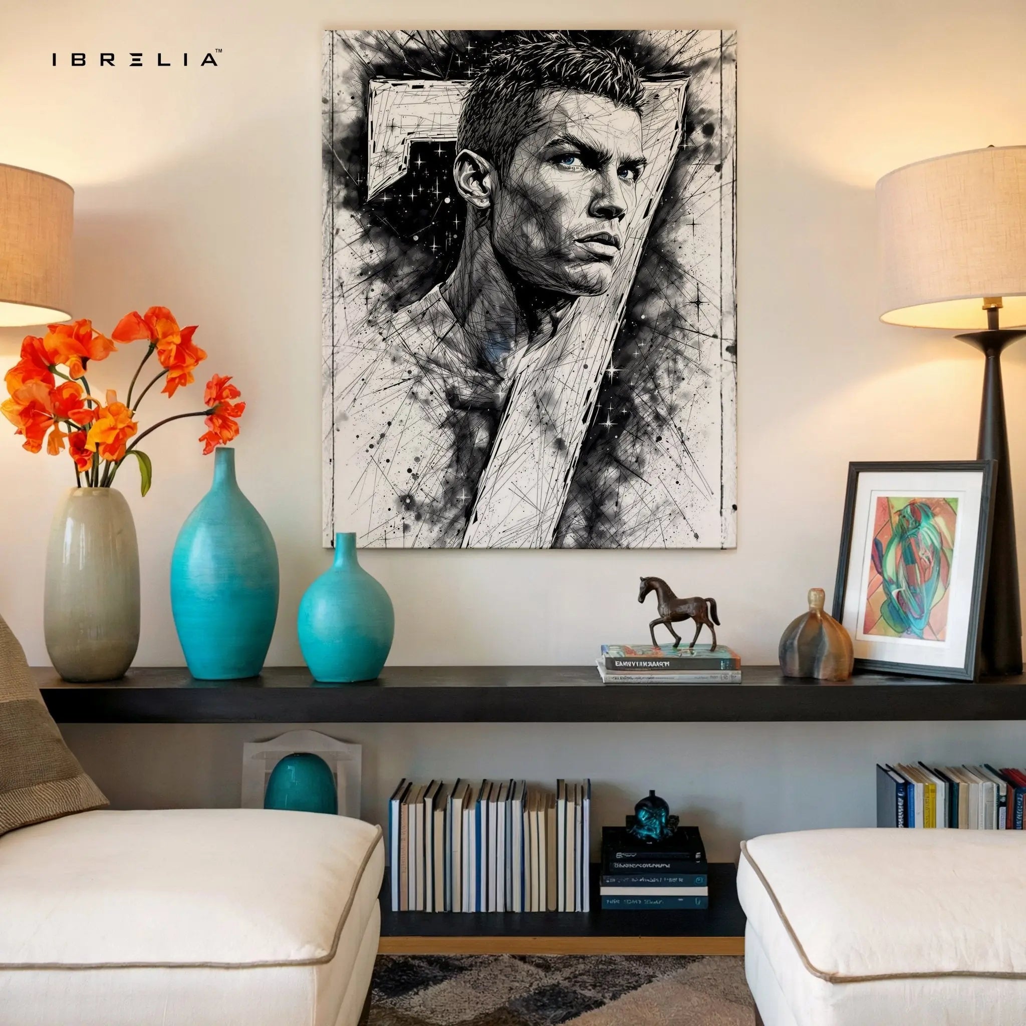Cristiano Ronaldo “Sketch Edition” Wall Frame | 4K Ultra Wrap Frame Wall Art in Pakistan | IBRELIA™ - IBRELIA