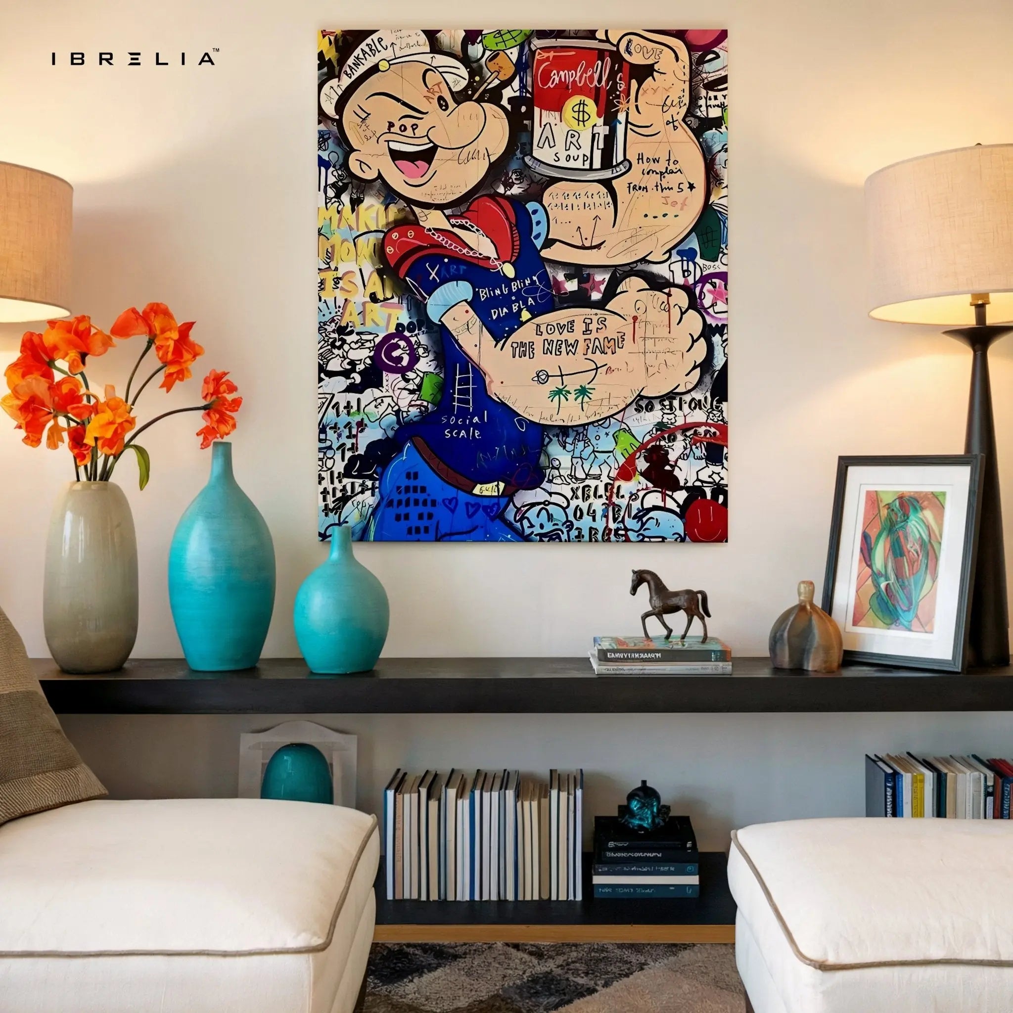 Popeye “Art Soup” Graffiti 4K Wall Art in Pakistan | IBRELIA™ - IBRELIA