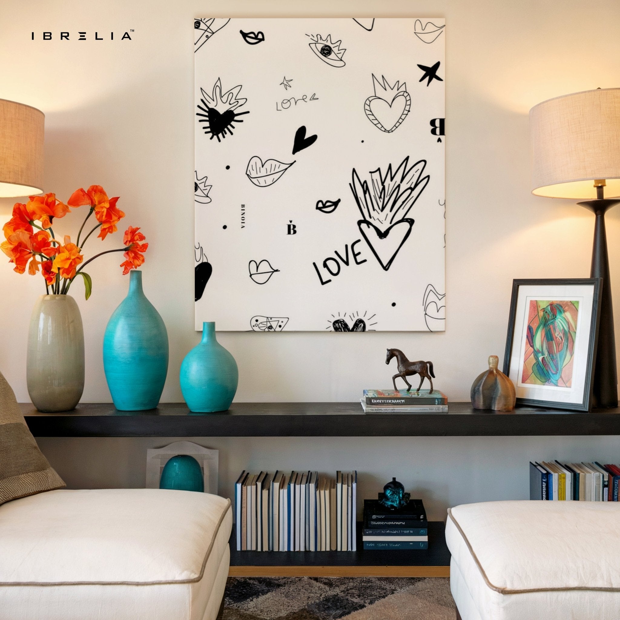 Minimal Love Sketch Wall Frame | 4K Ultra Wrap Frame Wall Art in Pakistan | IBRELIA™ - IBRELIA