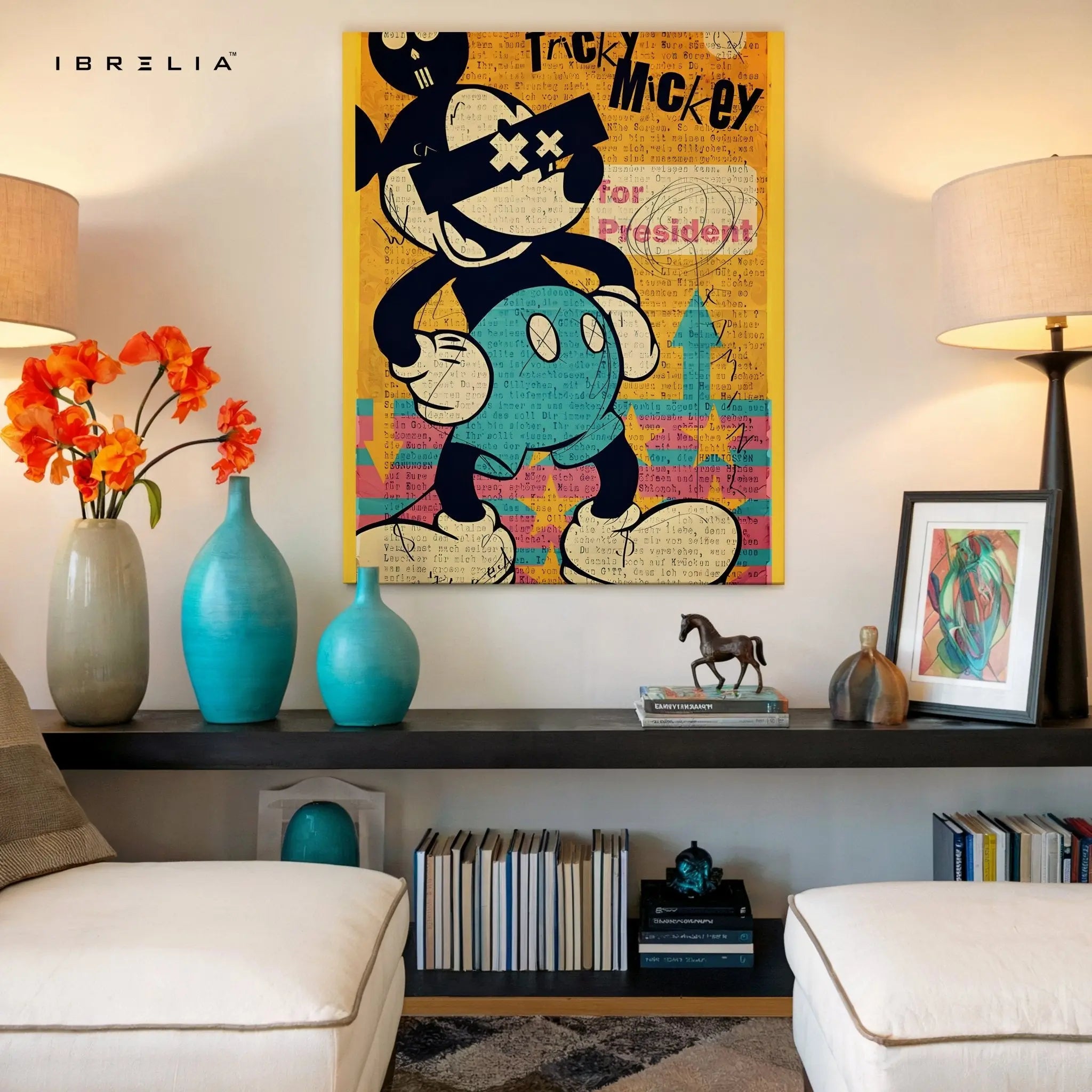 Tricky Mickey – Pop Art Graffiti Wall Frame | 4K Ultra Wrap Frame Wall Art in Pakistan | IBRELIA™ - IBRELIA